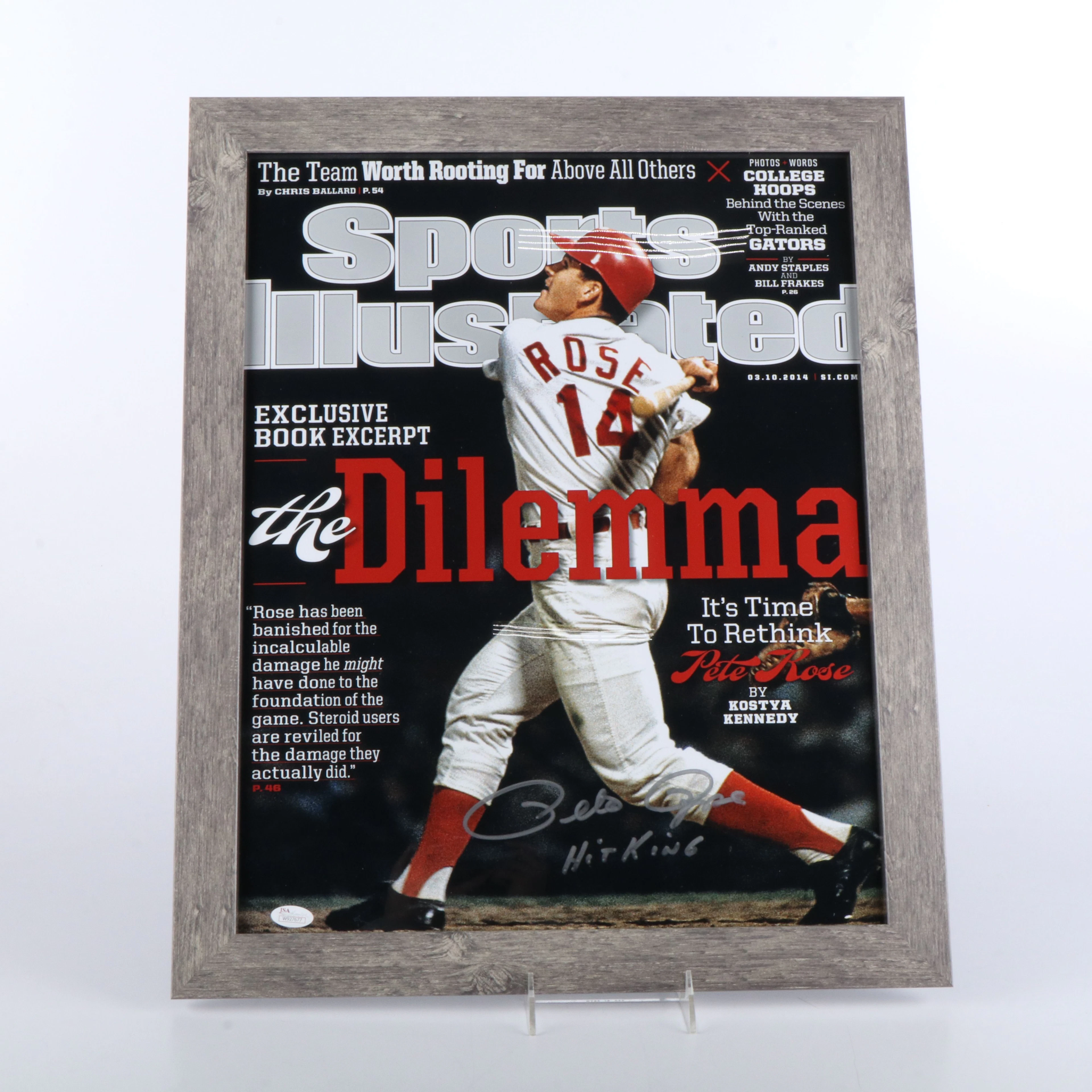 Pete Rose Signed "Sports Illustrated" Oversized Framed Print, JSA