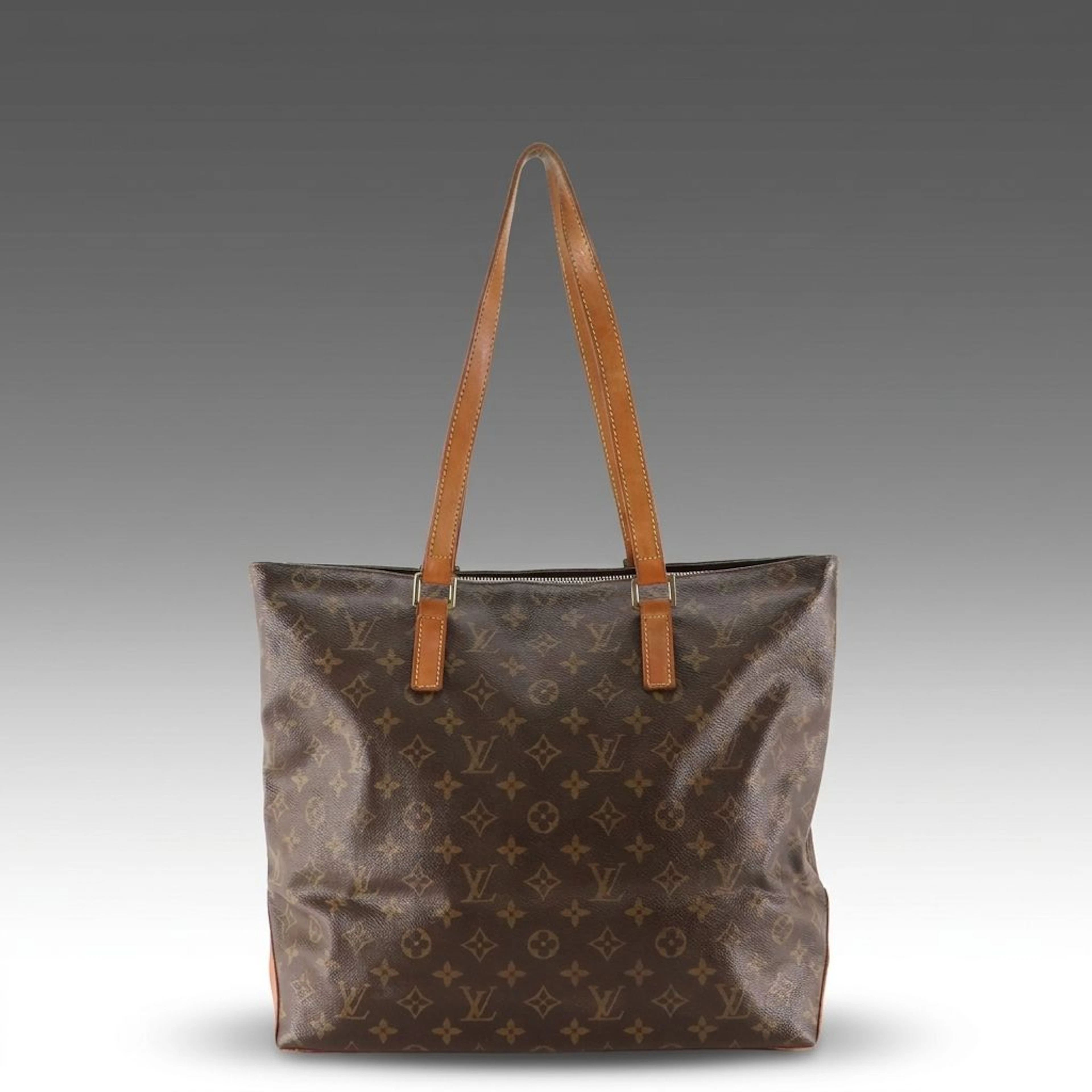Louis Vuitton Cabas Mezzo Zip Tote Bag in Monogram Canvas and Vachetta Leather