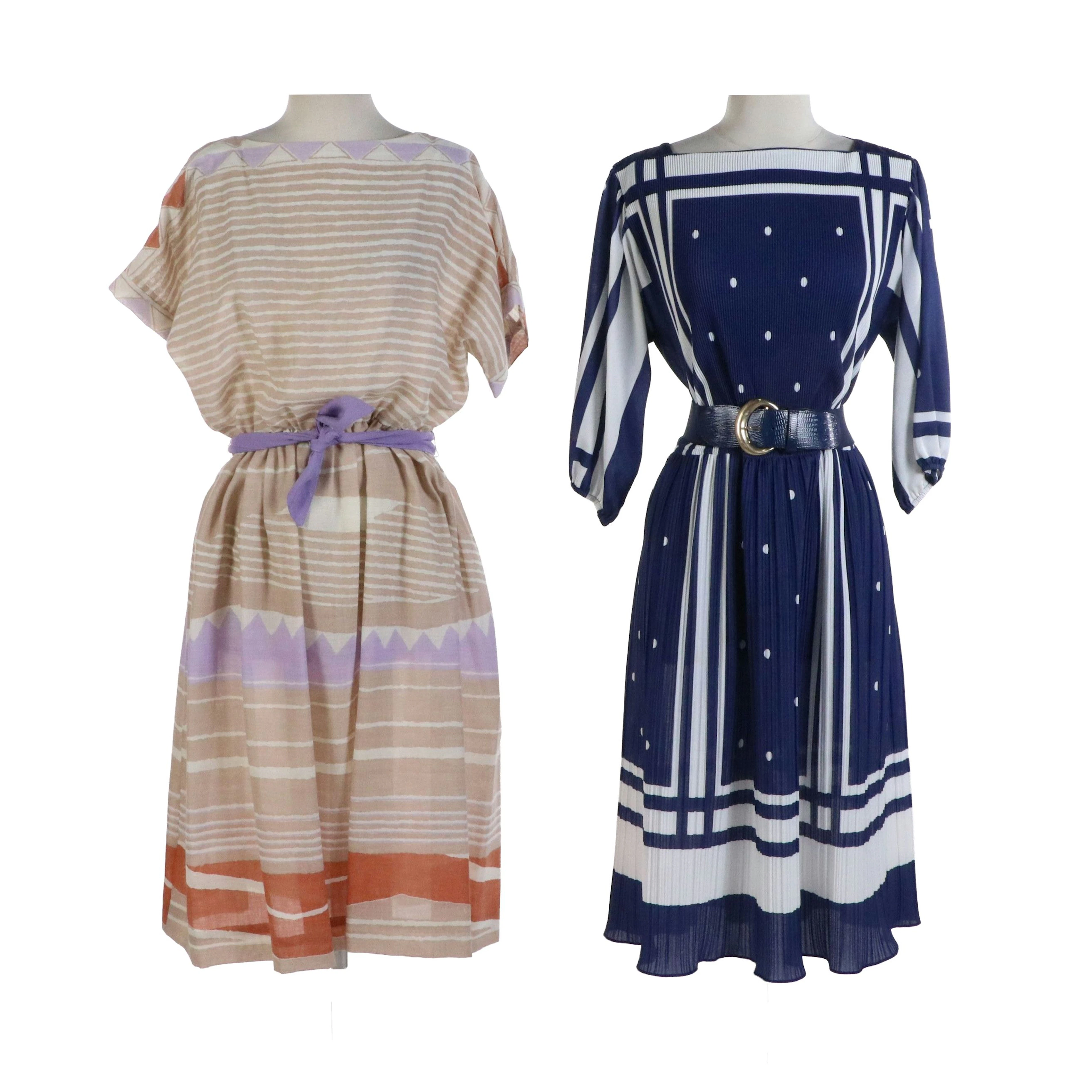 It's a LeHigh Vintage Pleated & Printed Dress, Neiman Marcus Cotton Midi Dress