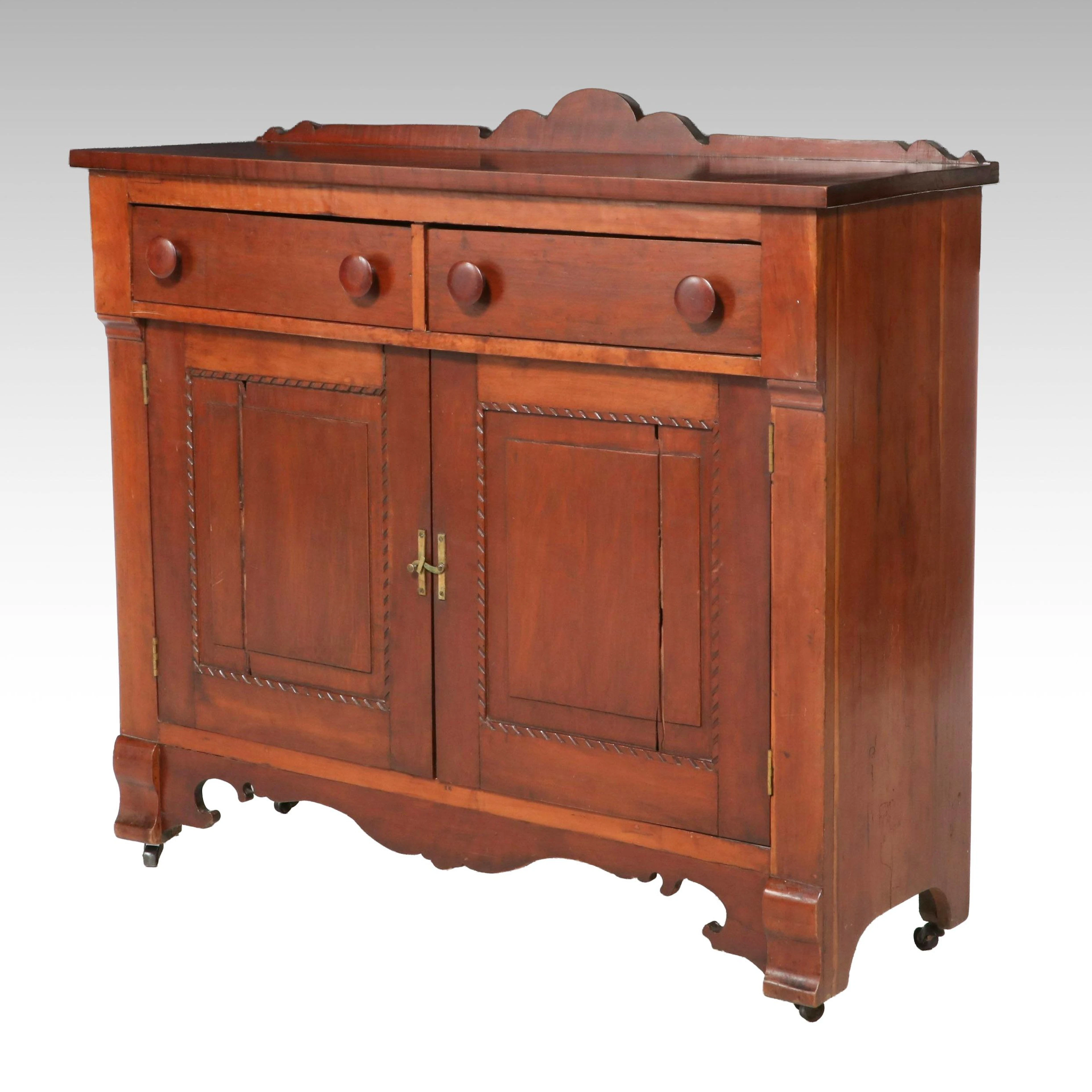 American Primitive Country Style Pine Buffet Server, Mid to Late 19th Century