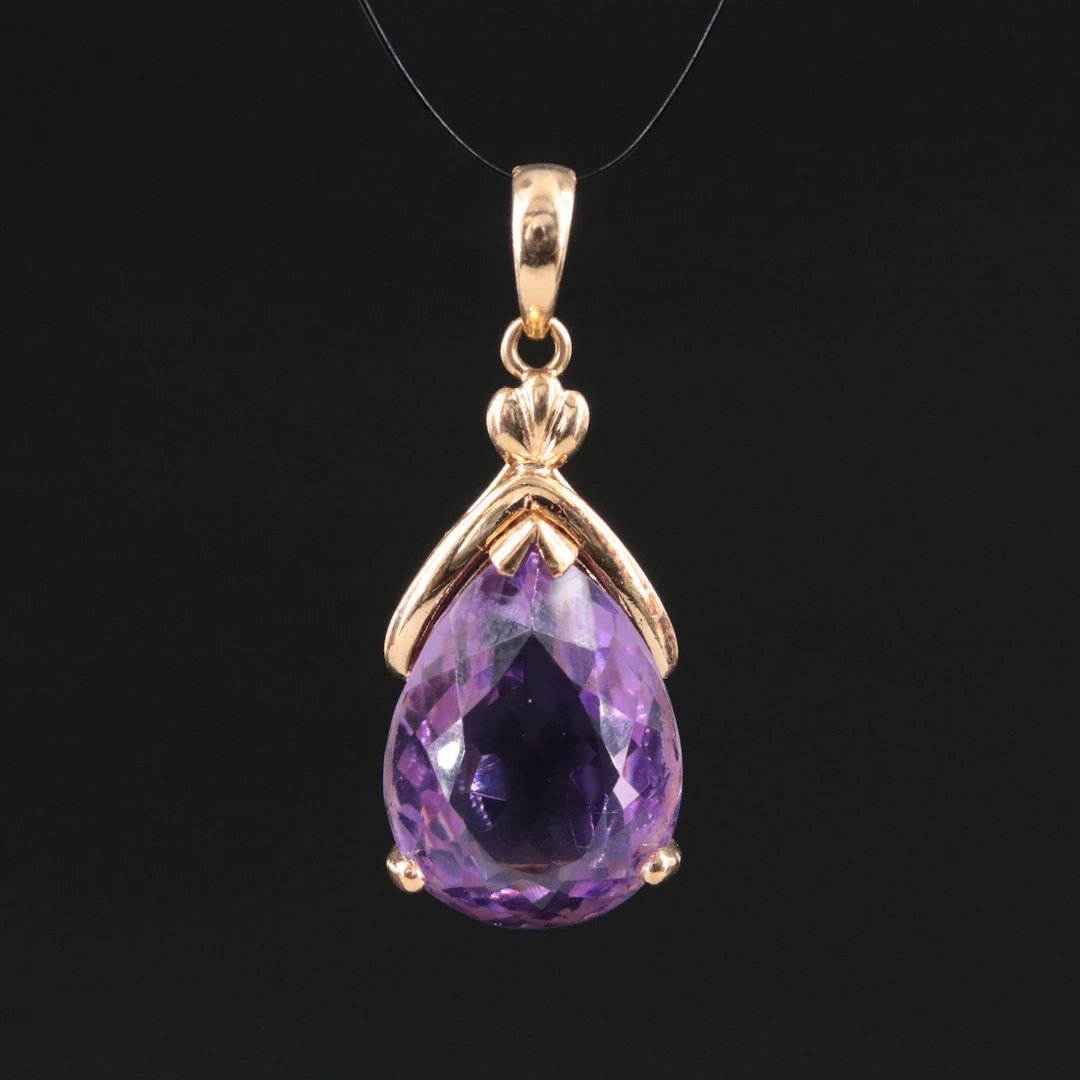 14K Amethyst Pendant