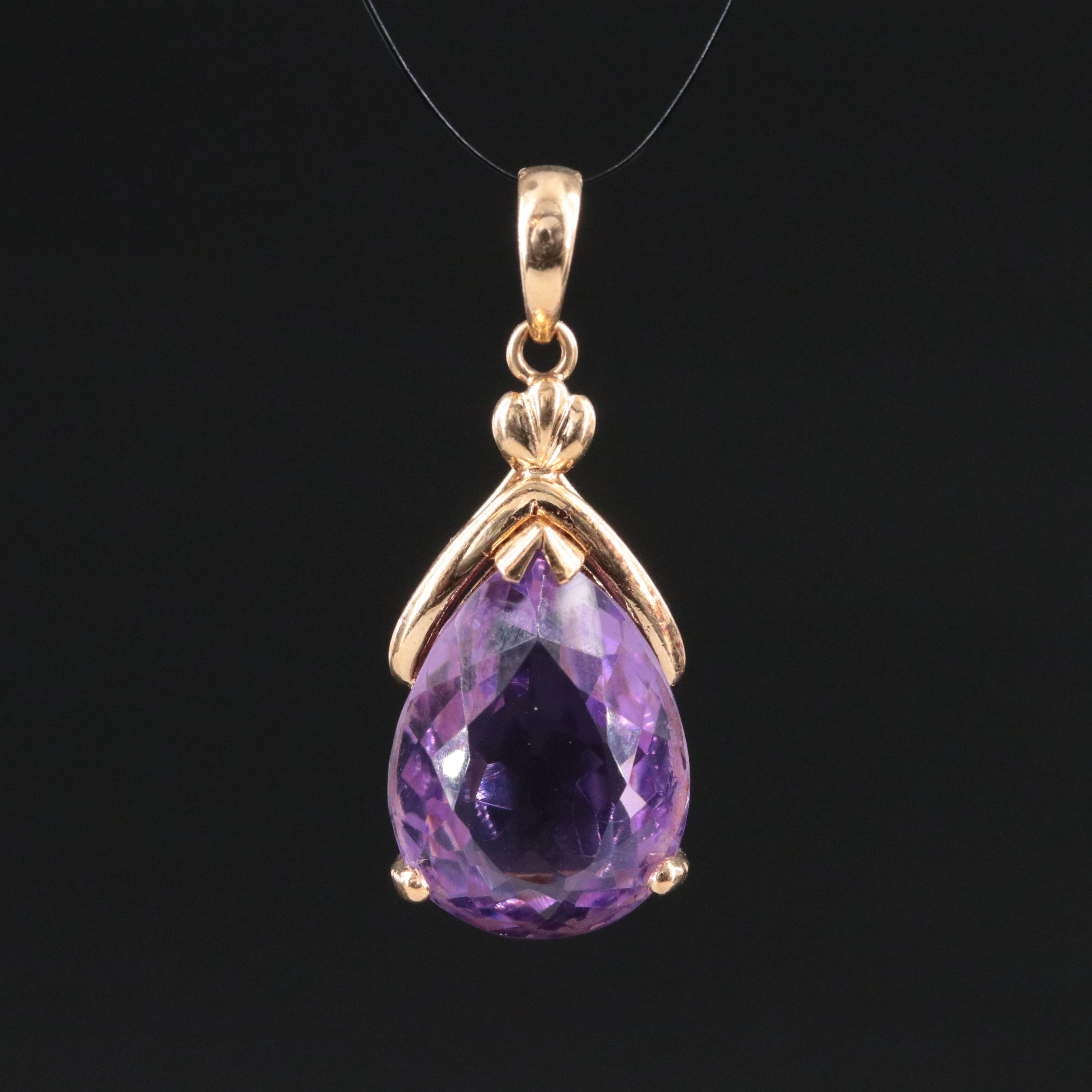 14K Amethyst Pendant