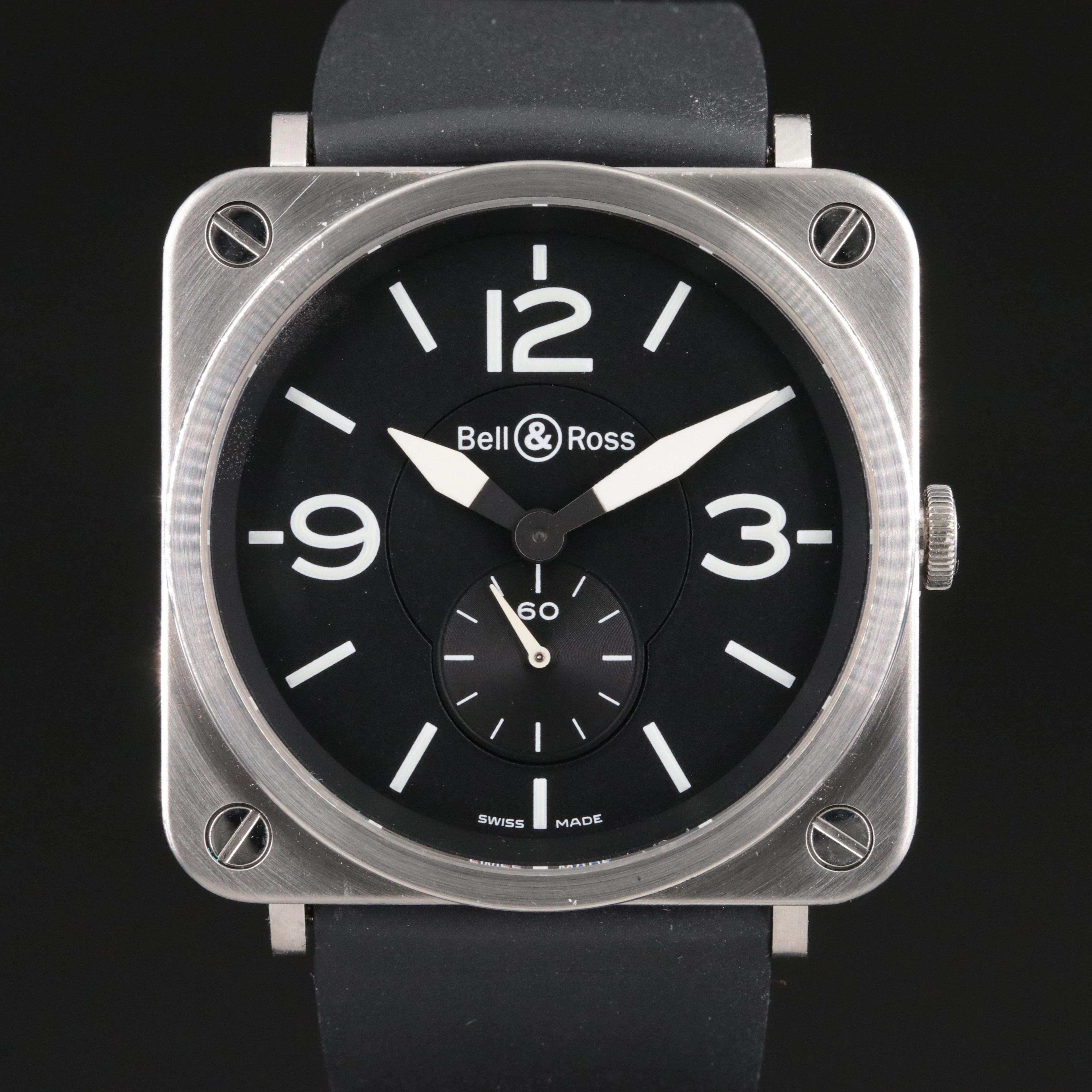 Bell & Ross Aviator BR S Watch 39mm Steel Quartz Watch Model #BR S-98-S