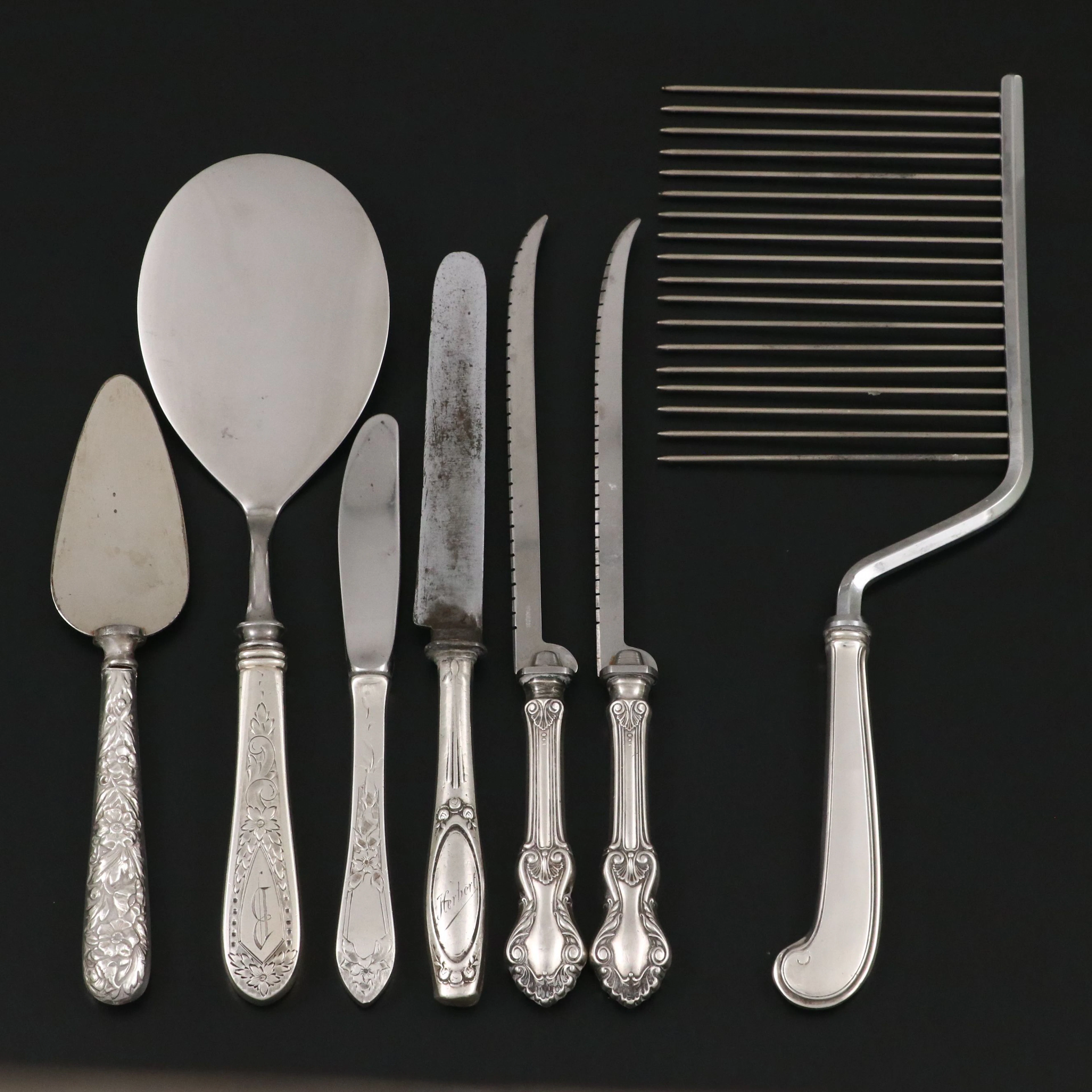 Webster, Stieff and Other Sterling Silver and 800 Silver Handled Flatware