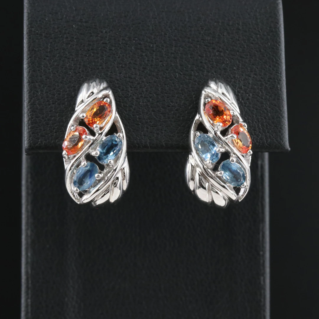Sterling Sapphire Drop Earrings