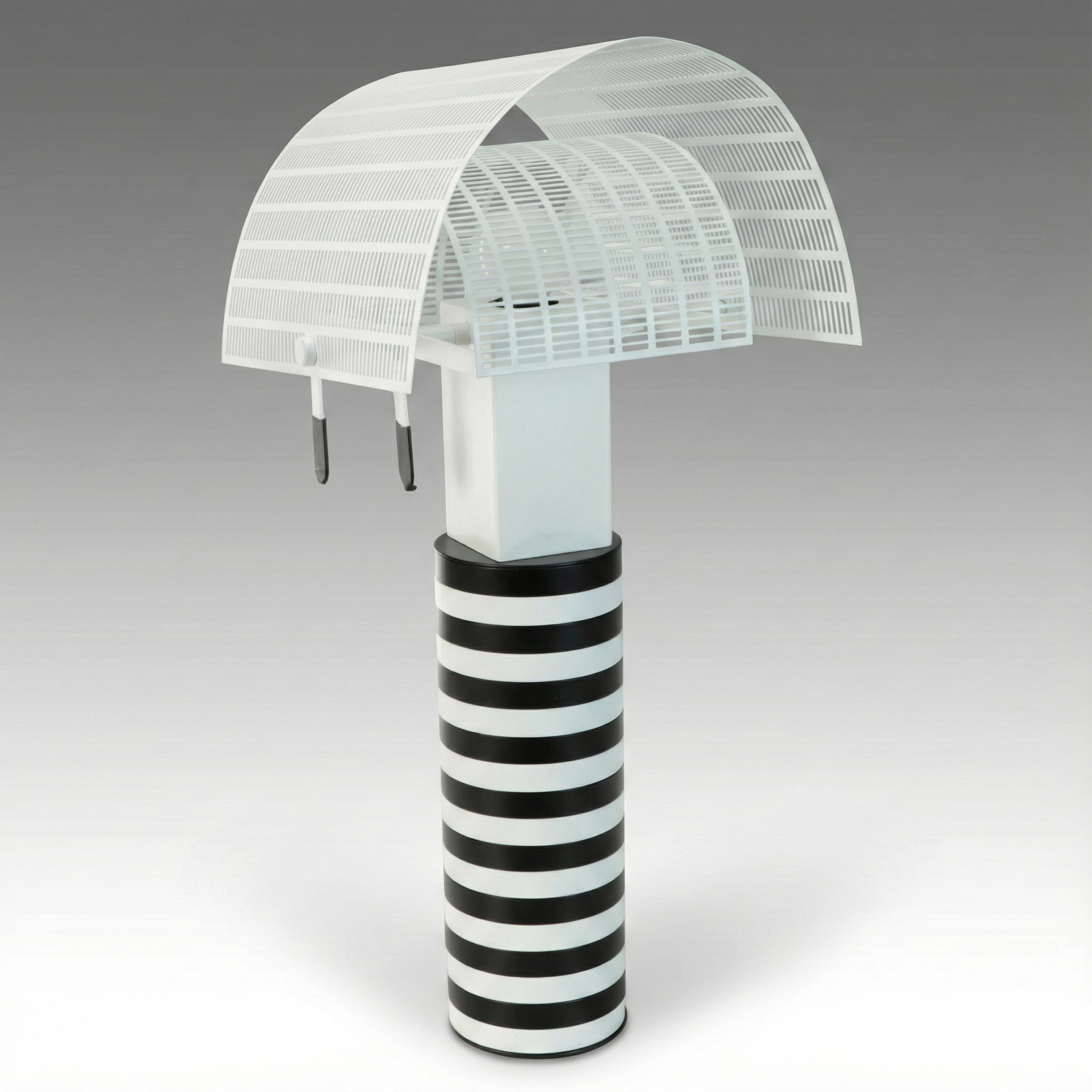 Postmodern "Shogun" Style Adjustable Cage Shade Pillar Table Lamp