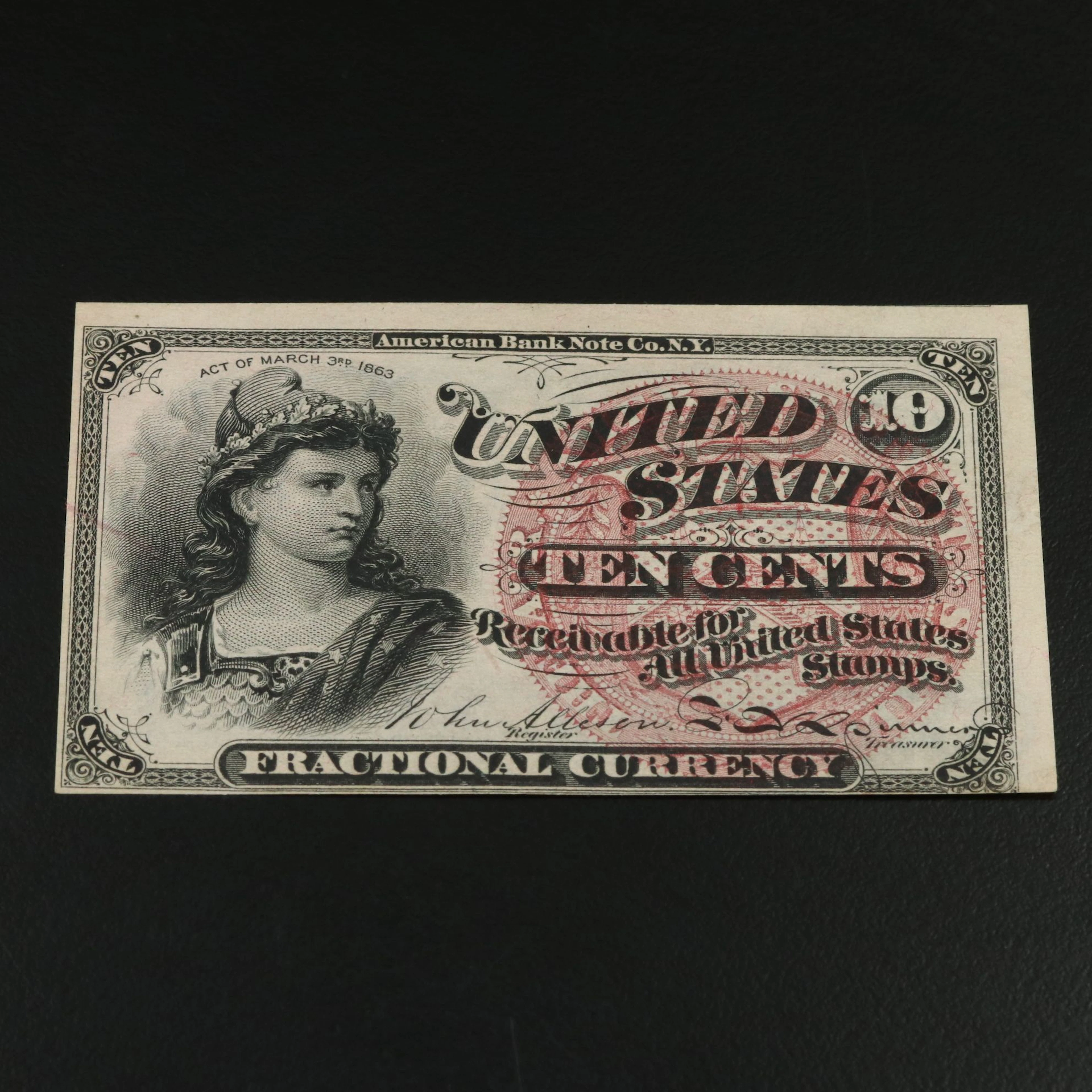 Fourth Issue, 1869 Ten Cent Fractional Currency Note