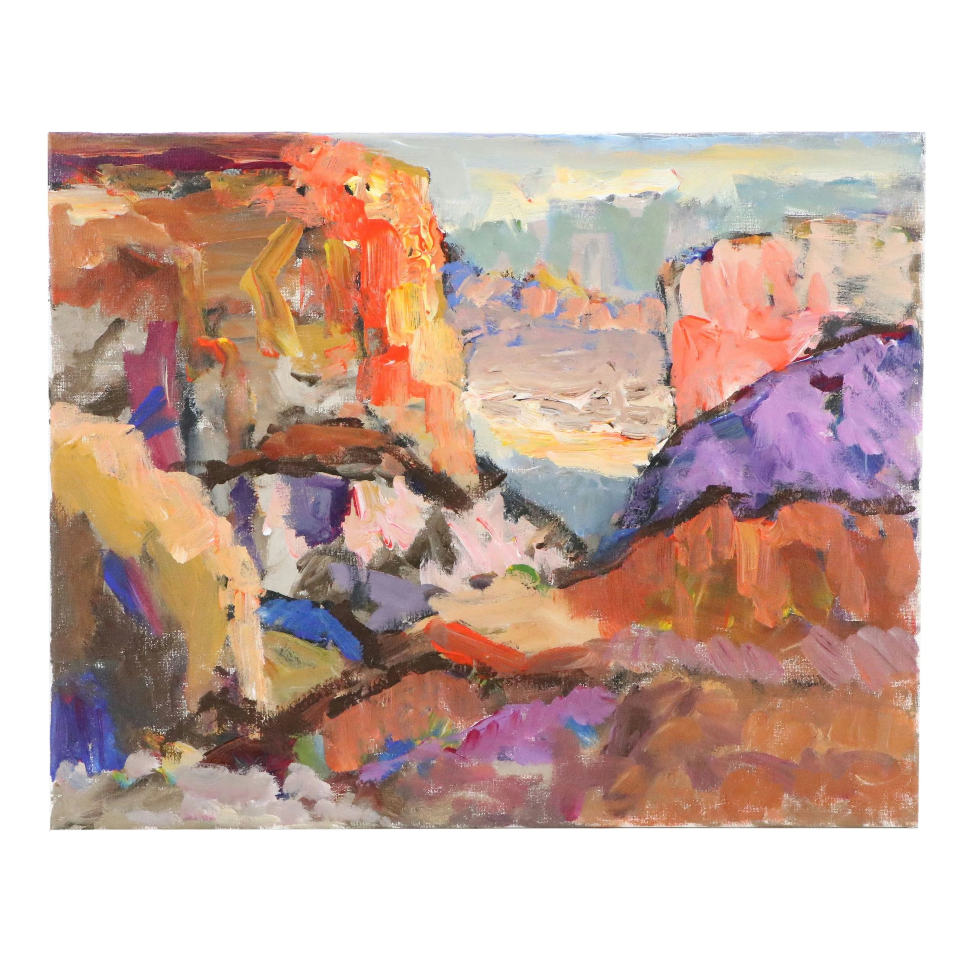 Leif Janek Landscape Impasto Acrylic Painting "The Desert"