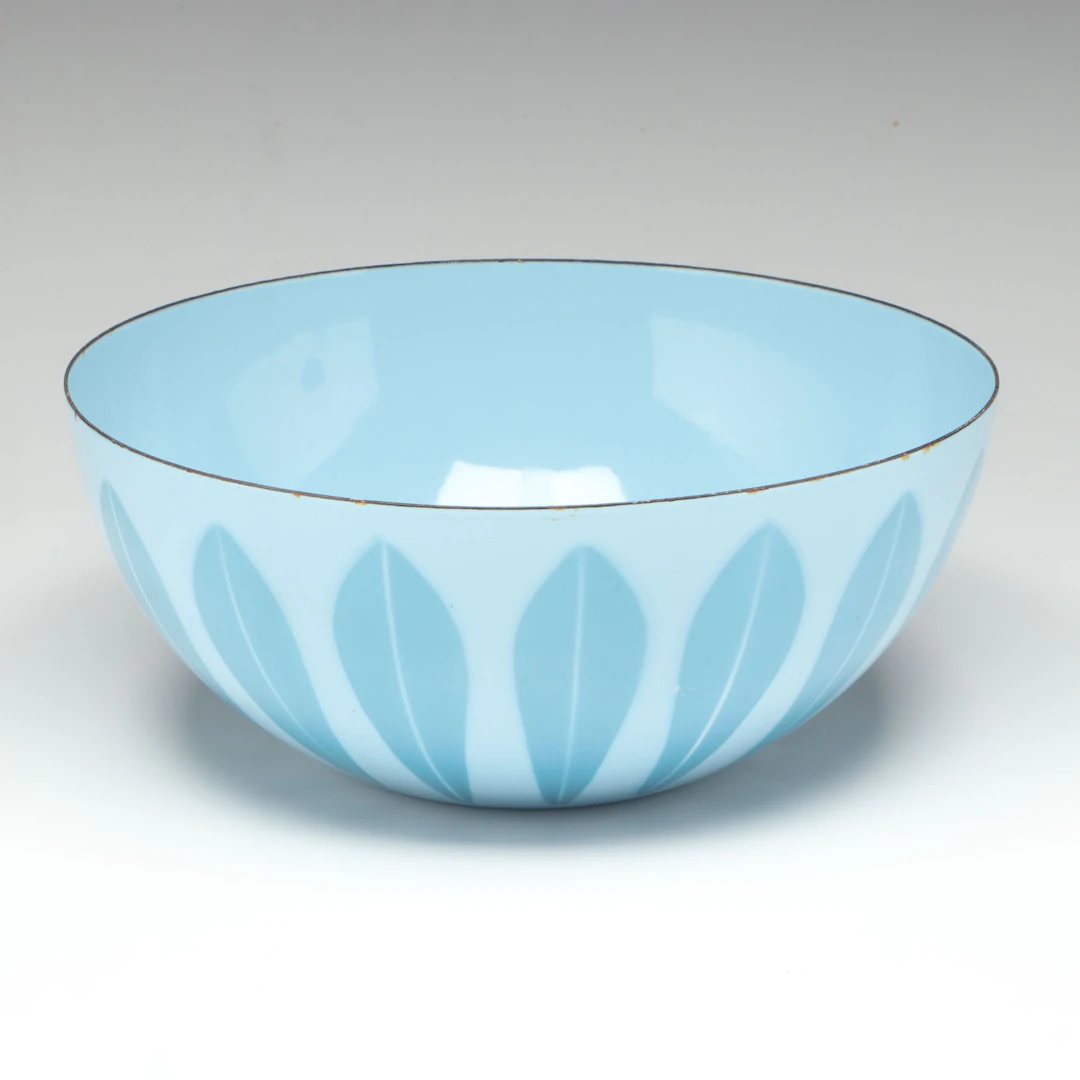 Cathrineholm Turquoise Lotus Enamel Bowl, Mid-20th Century