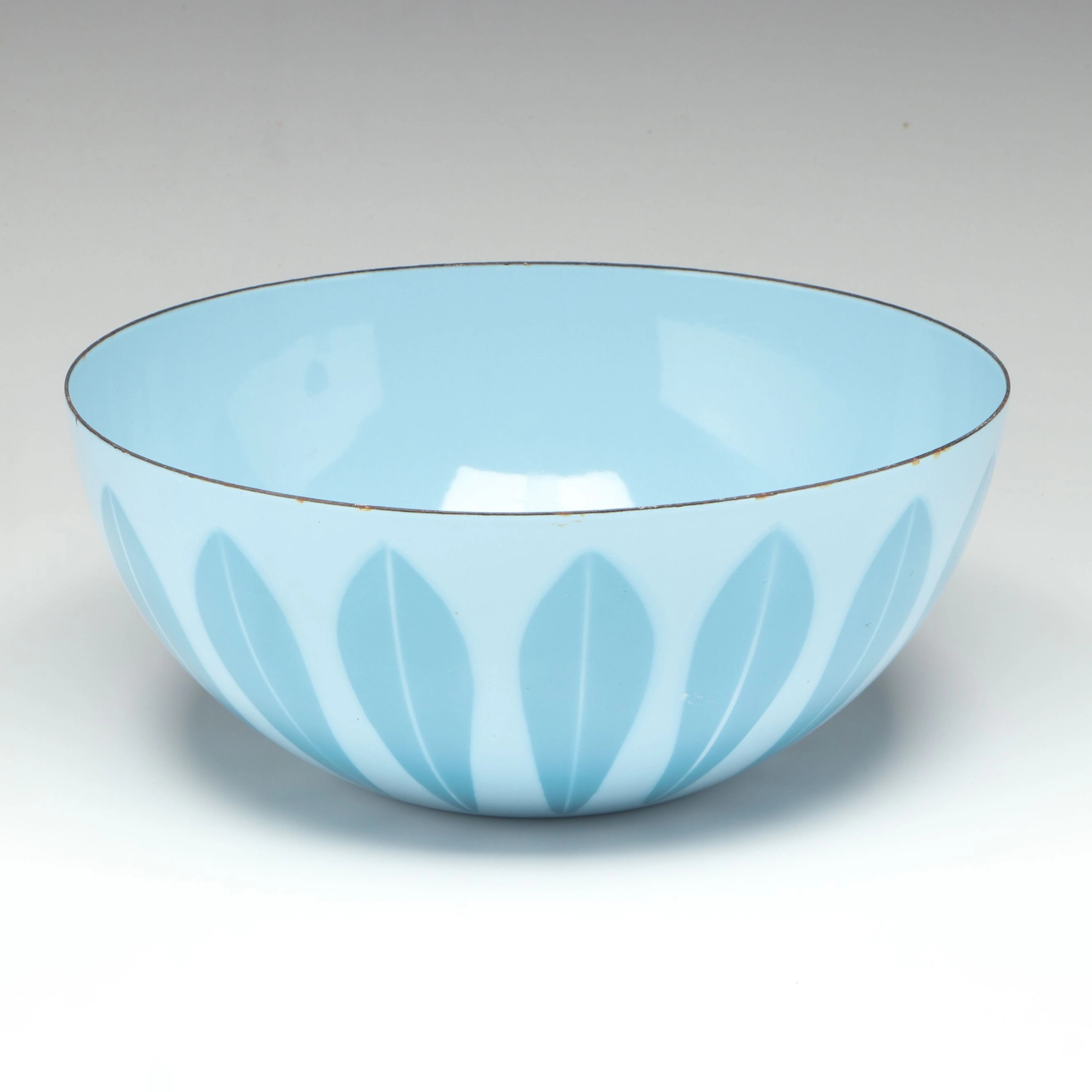 Cathrineholm Turquoise Lotus Enamel Bowl, Mid-20th Century