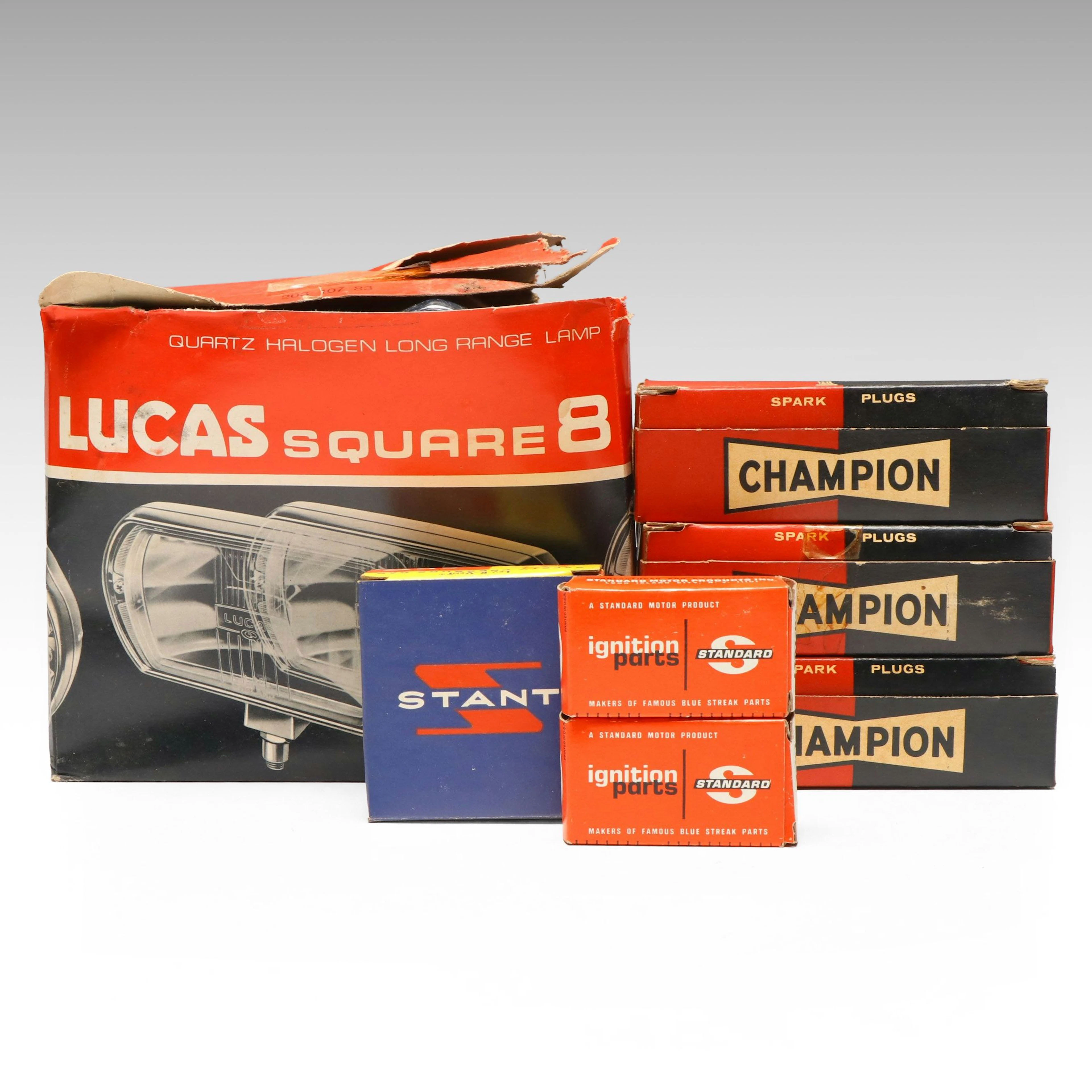 Lucas Square 8 Lamp, Champion L-10 Spark Plugs and More Parts