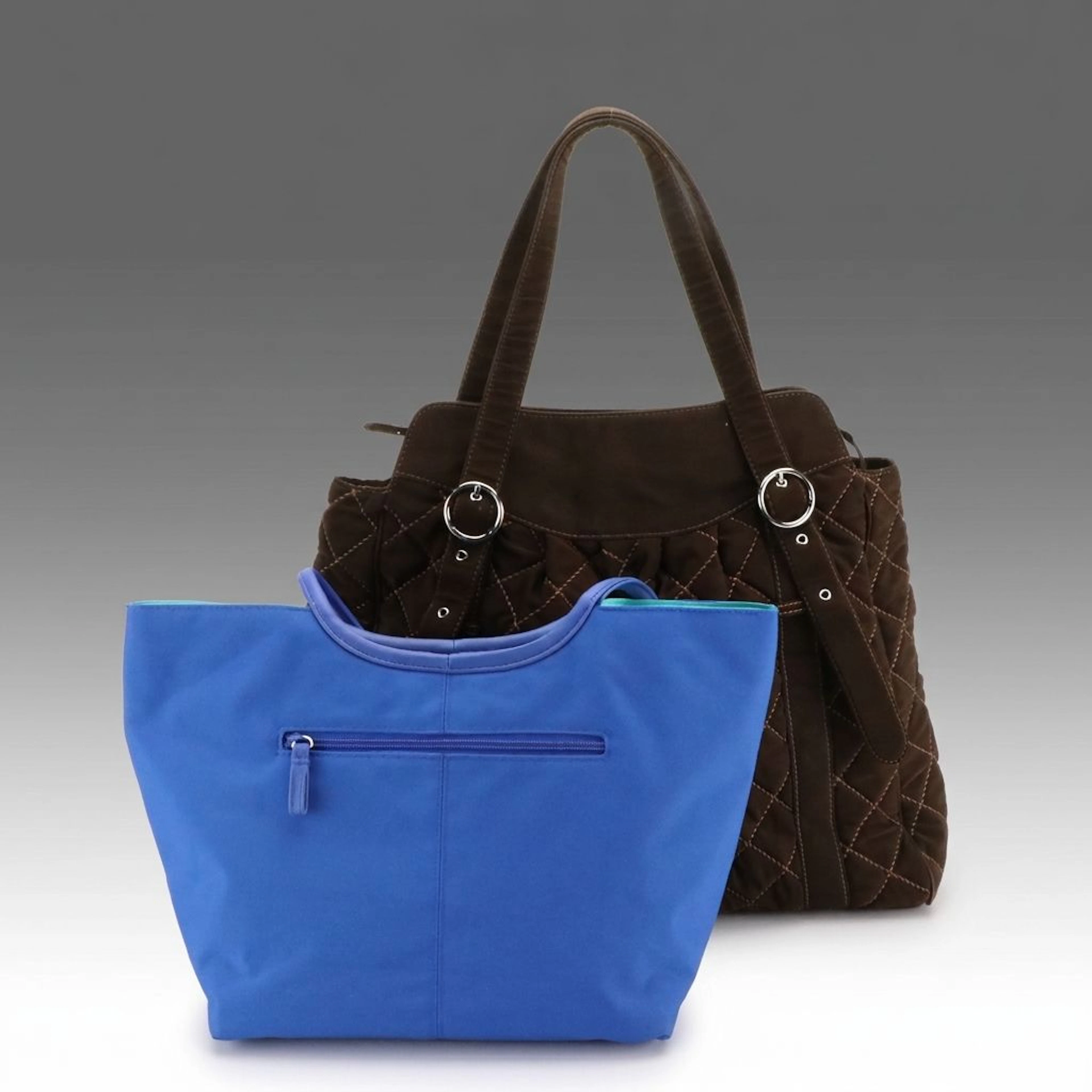 Vera Bradley "Oh Baby" Diaper Bag in Quilted Nylon & Sonoma Blue Nylon Zip Tote
