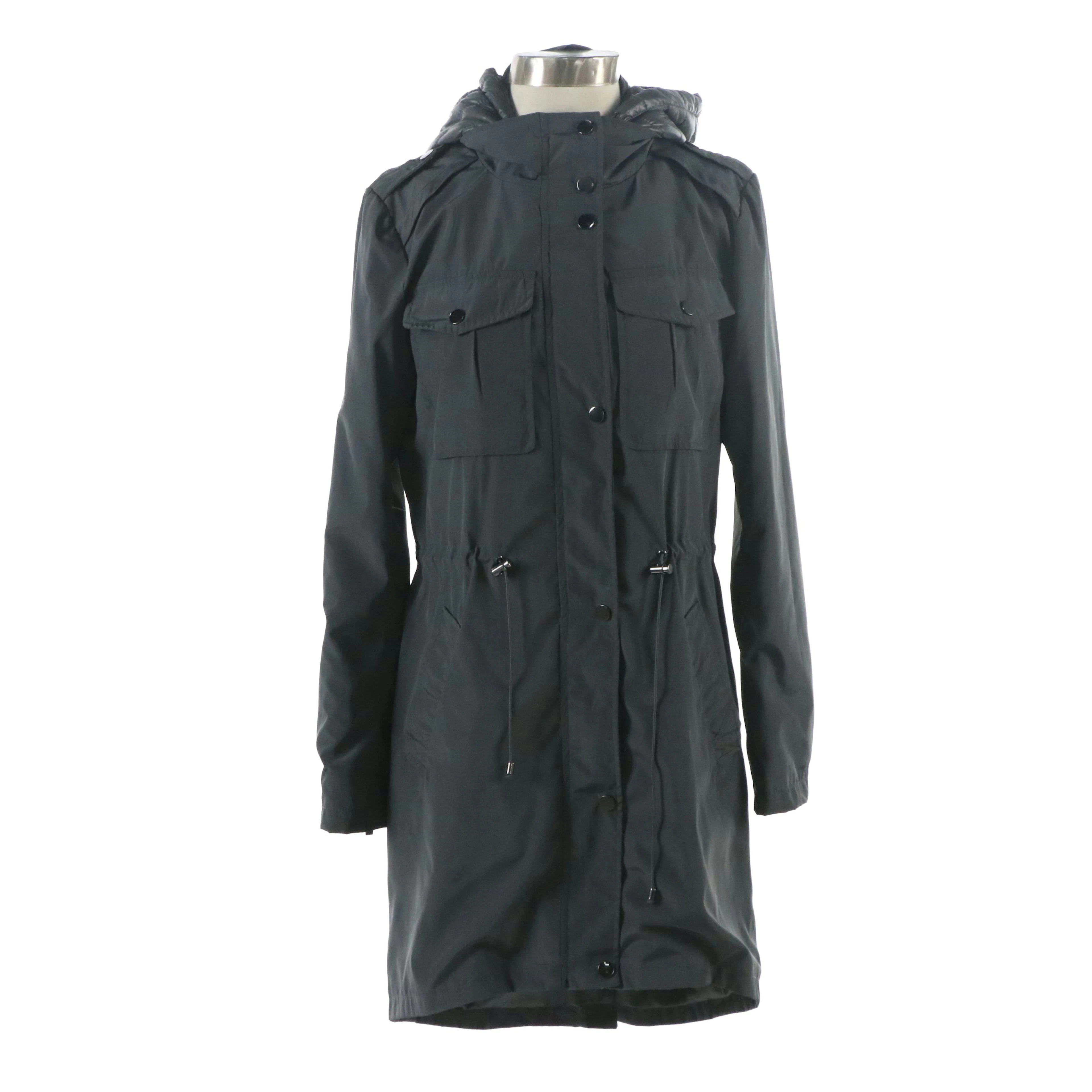 Badgley Mischka "Eden" Water Resistant Anorak Parka Jacket with Removable Hood