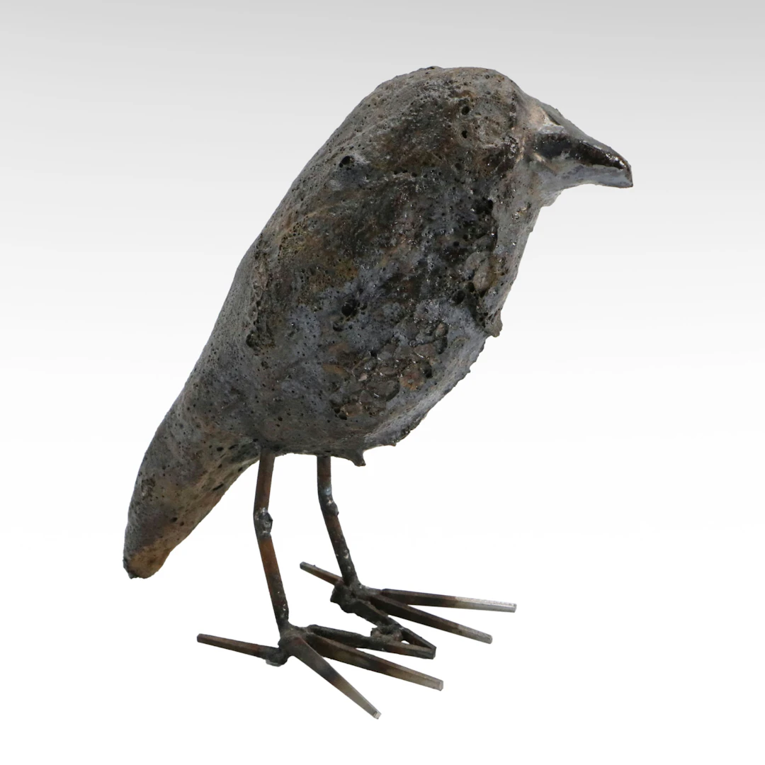 Mark Chatterley Ceramic Sculpture of Crow, 21st Century
