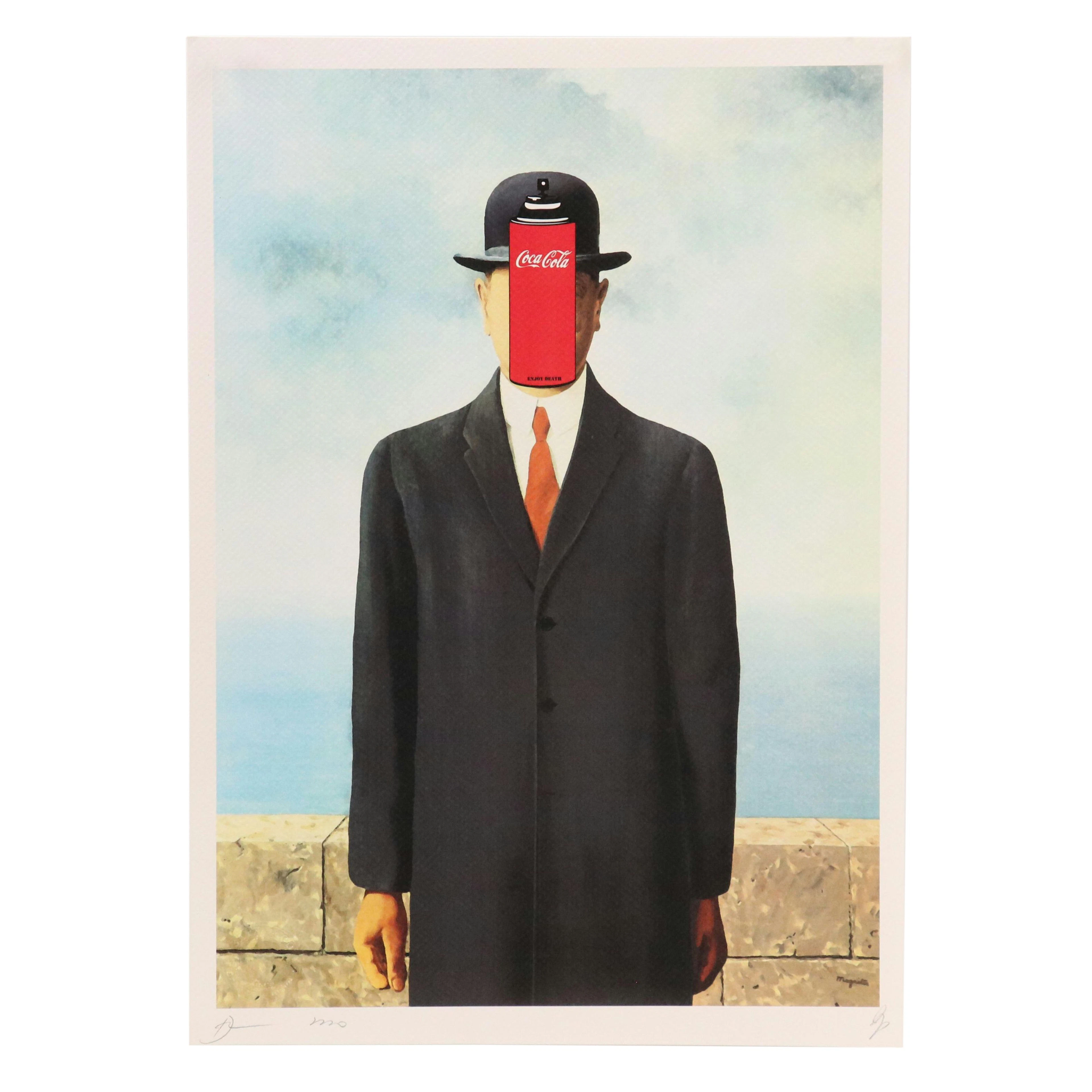 Death NYC Pop Art Digital Print Homage to René Magritte x Coca-Cola, 2020