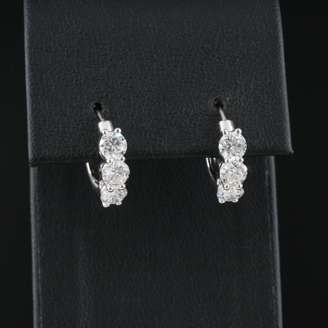 14K 2.00 CTW Lab Grown Diamond Hoop Earrings with IGI Report