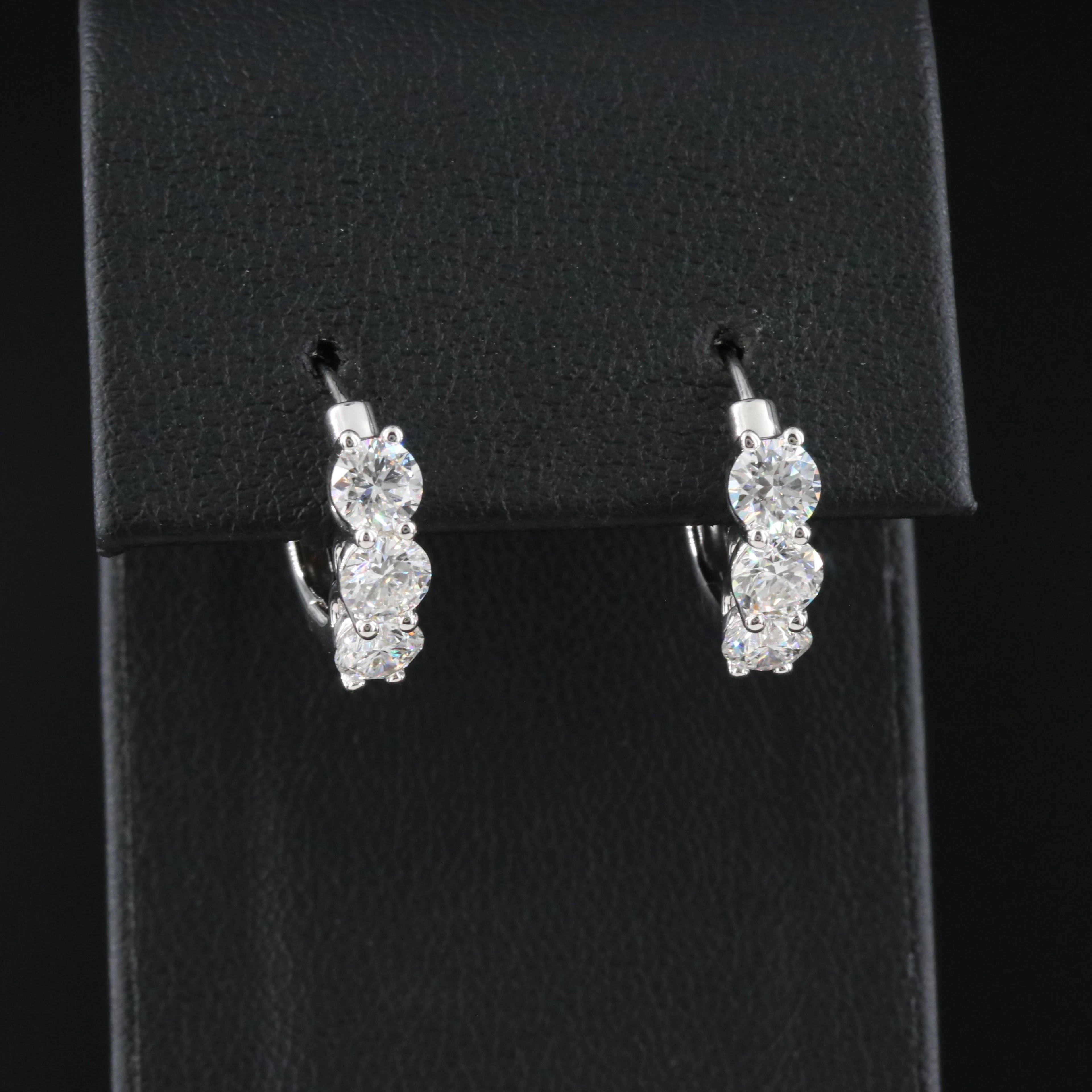 14K 2.00 CTW Lab Grown Diamond Hoop Earrings with IGI Report