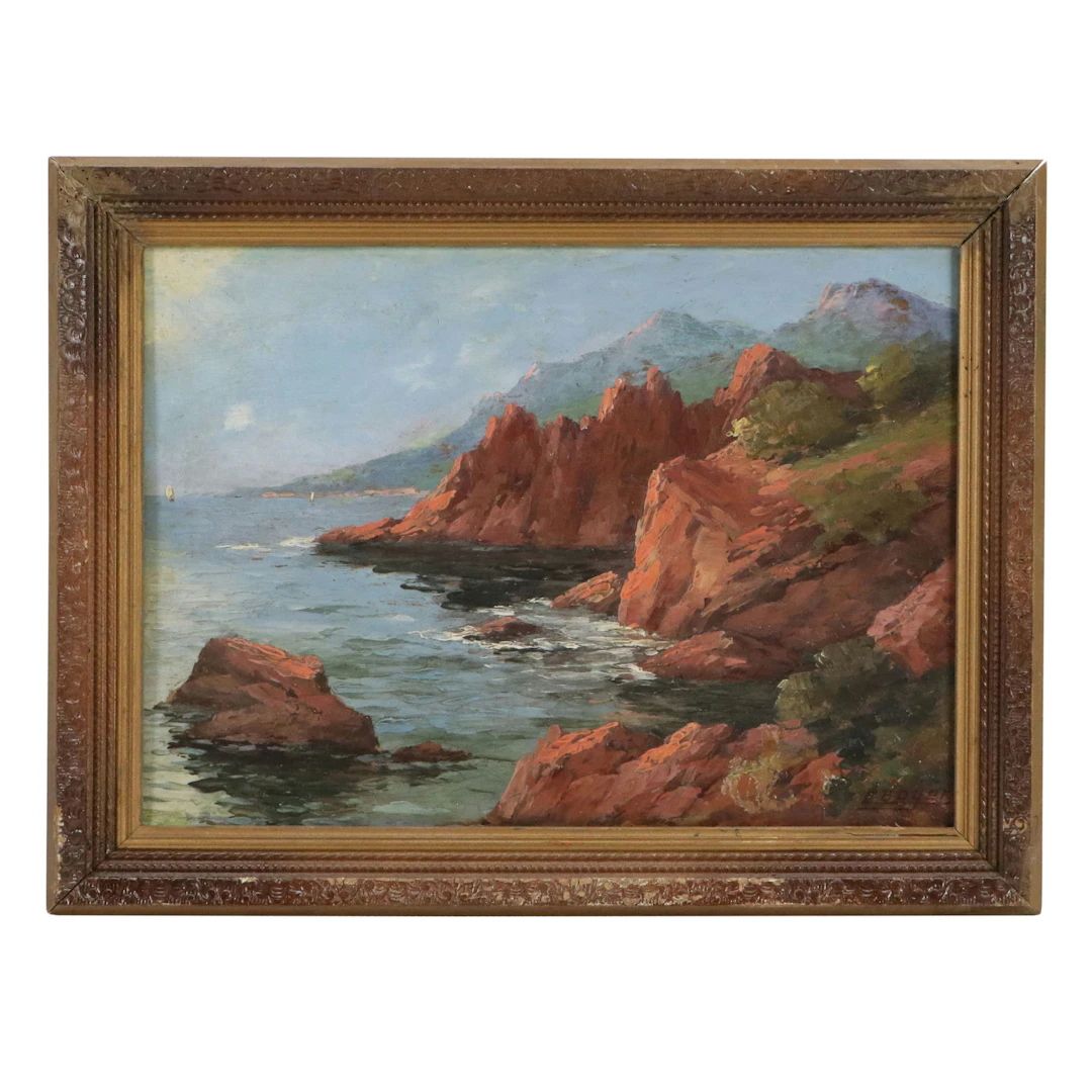 Clément Boyer Coastal Landscape Oil Painting "Cap Brun"