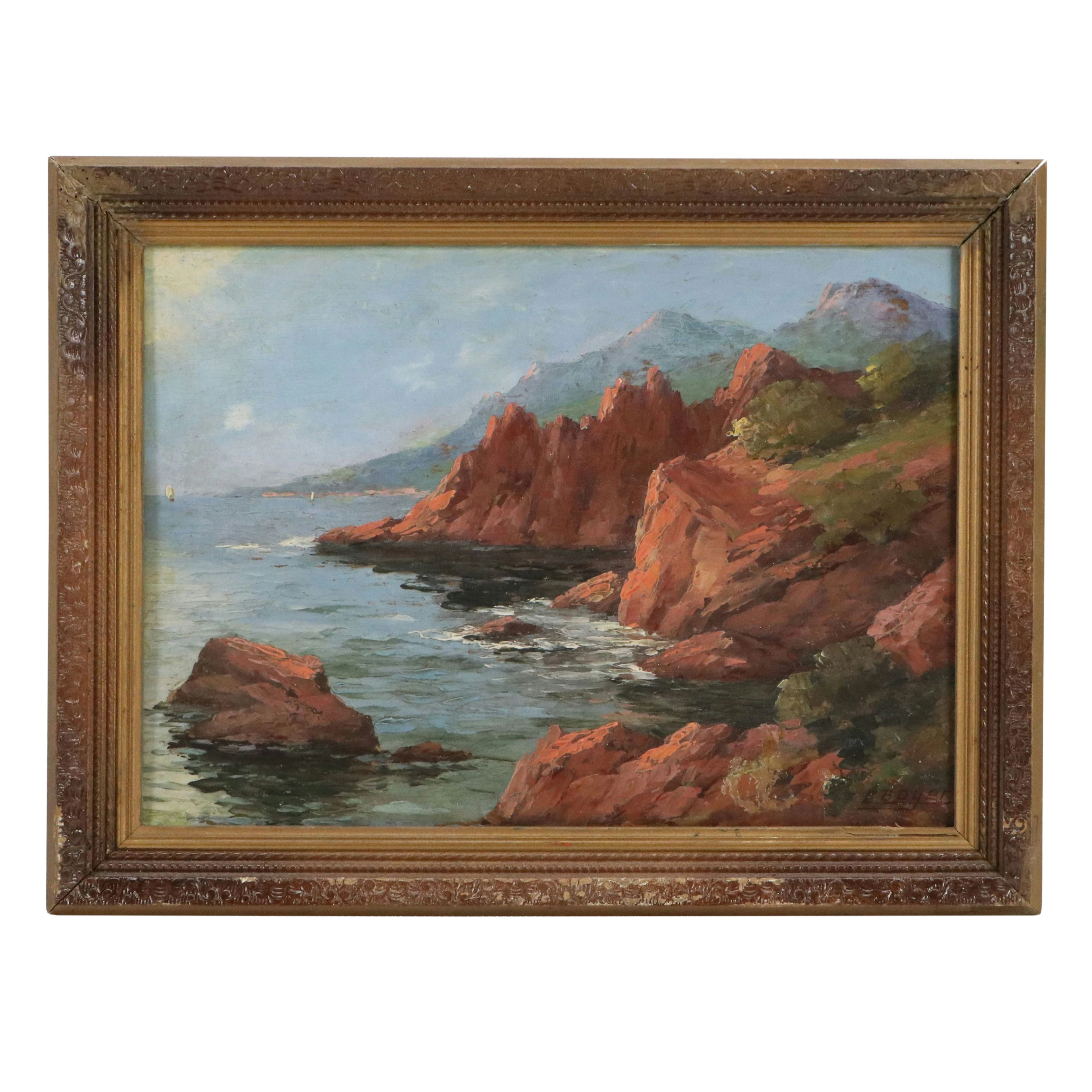 Clément Boyer Coastal Landscape Oil Painting "Cap Brun"