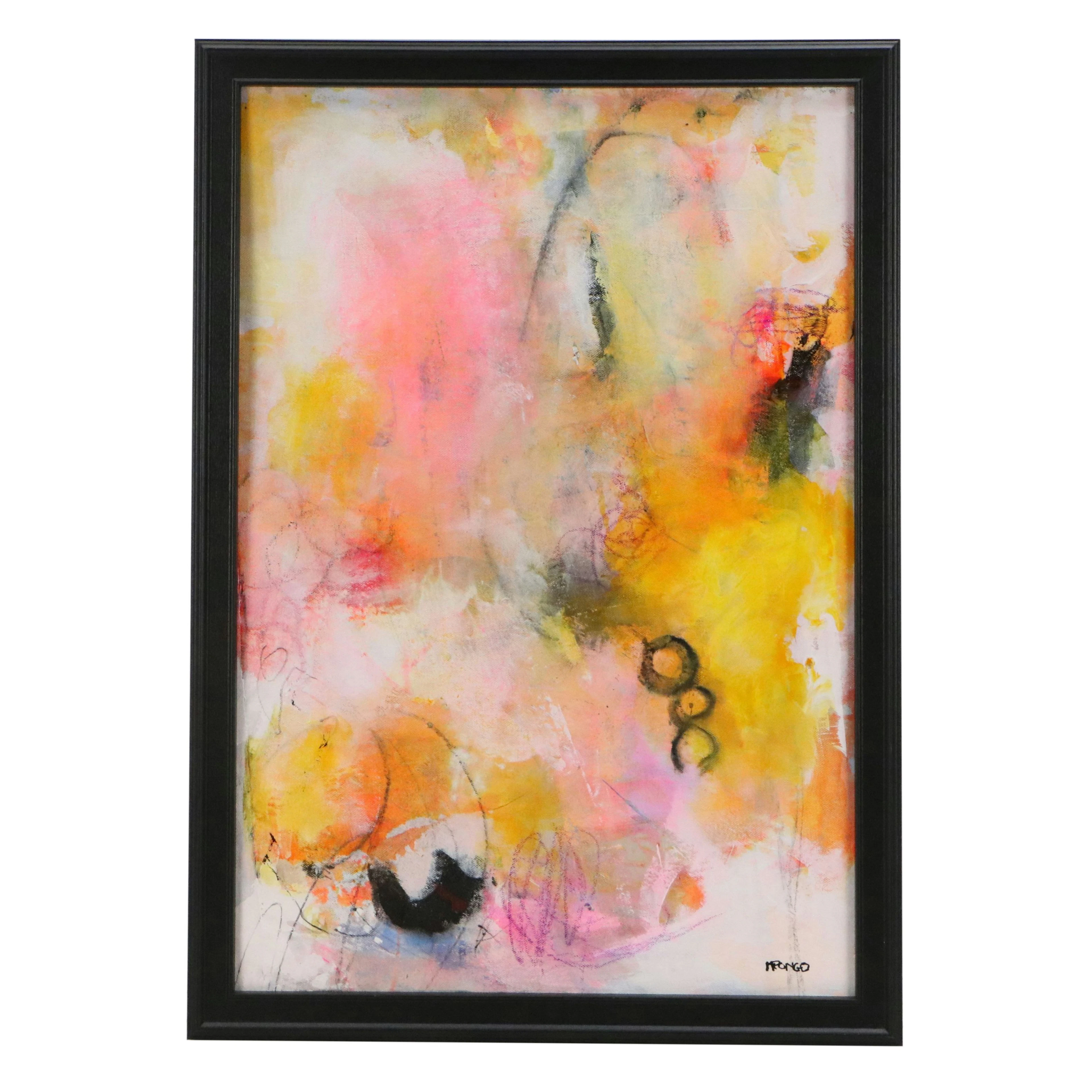 Milagros Pongo Abstract Mixed Media Painting "Quiet Euphoria," 2026