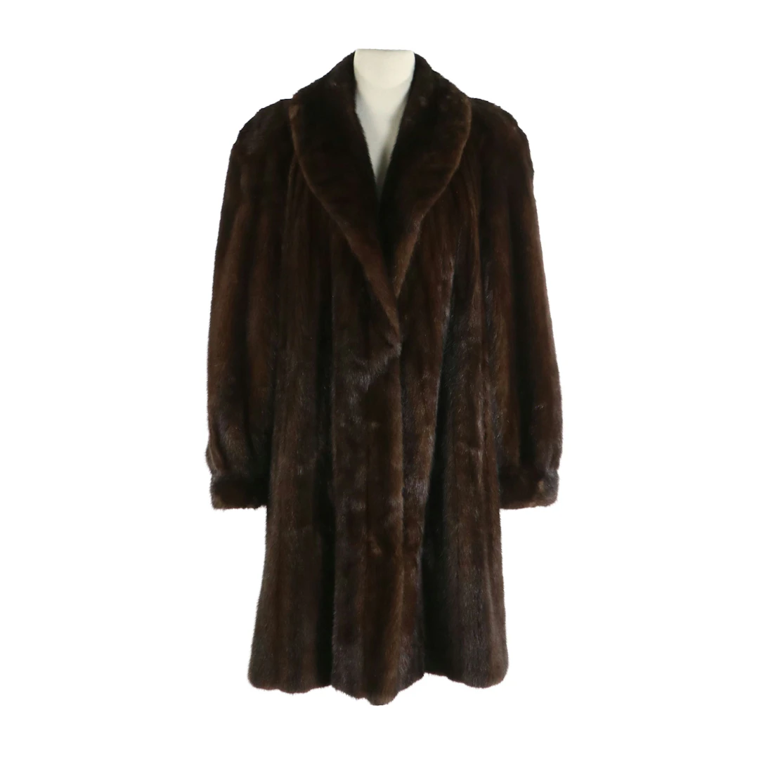 Reversible Mink Fur/Iridescent Textile Raincoat
