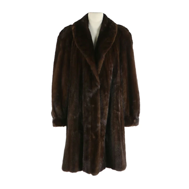 Reversible Mink Fur/Iridescent Textile Raincoat