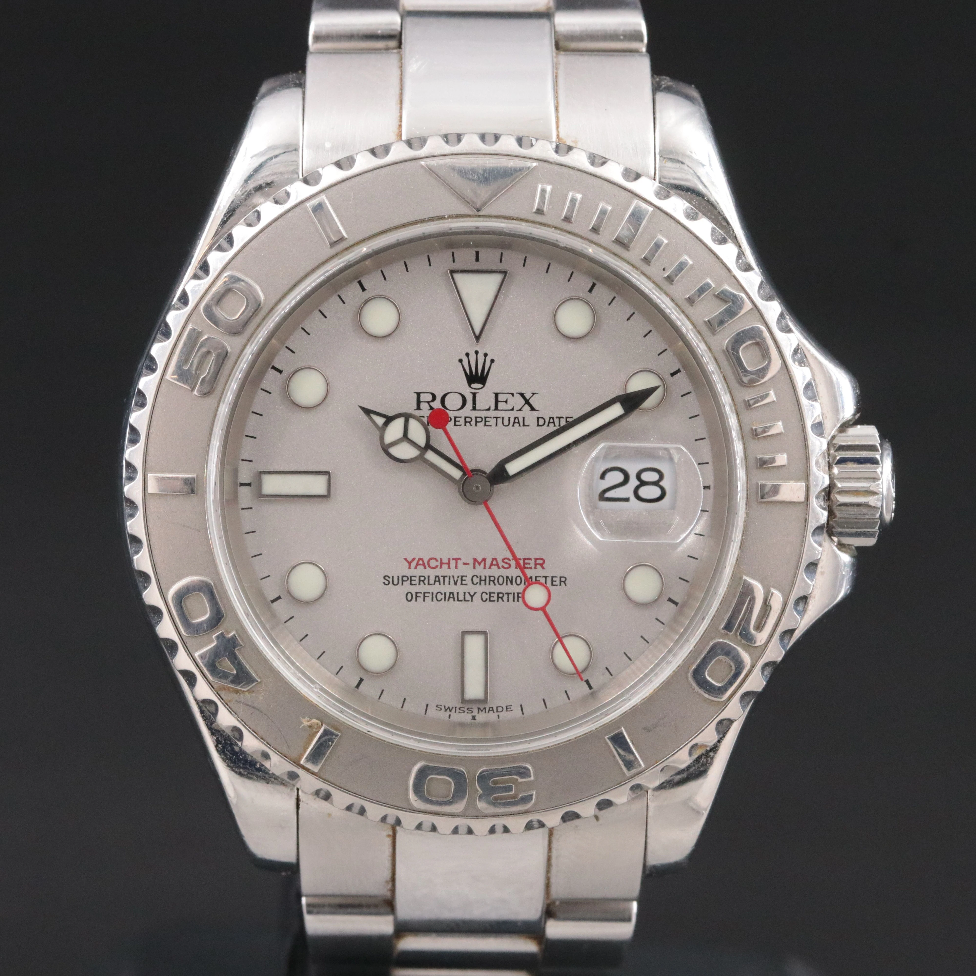 2001 Rolex Yacht-Master Rolesium Platinum Dial & Bezel Watch Model 16622