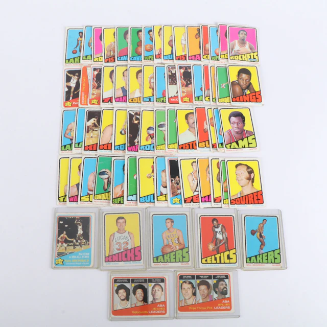 1972-73 Topps Basketball Cards with Jerry West, Jerry Lucas, and Nate Archibald