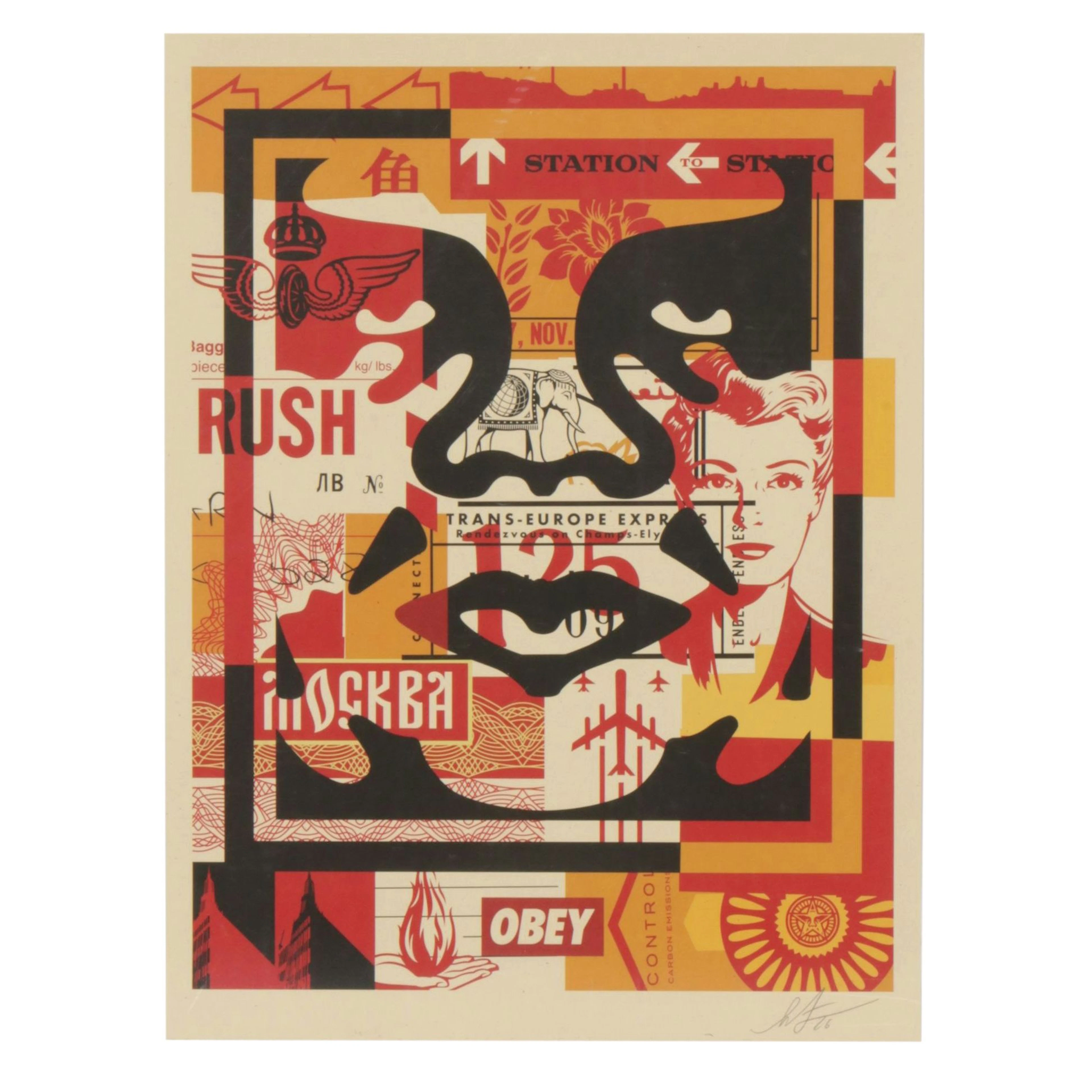 Shepard Fairey "Face Collage" Offset Lithograph, 2026
