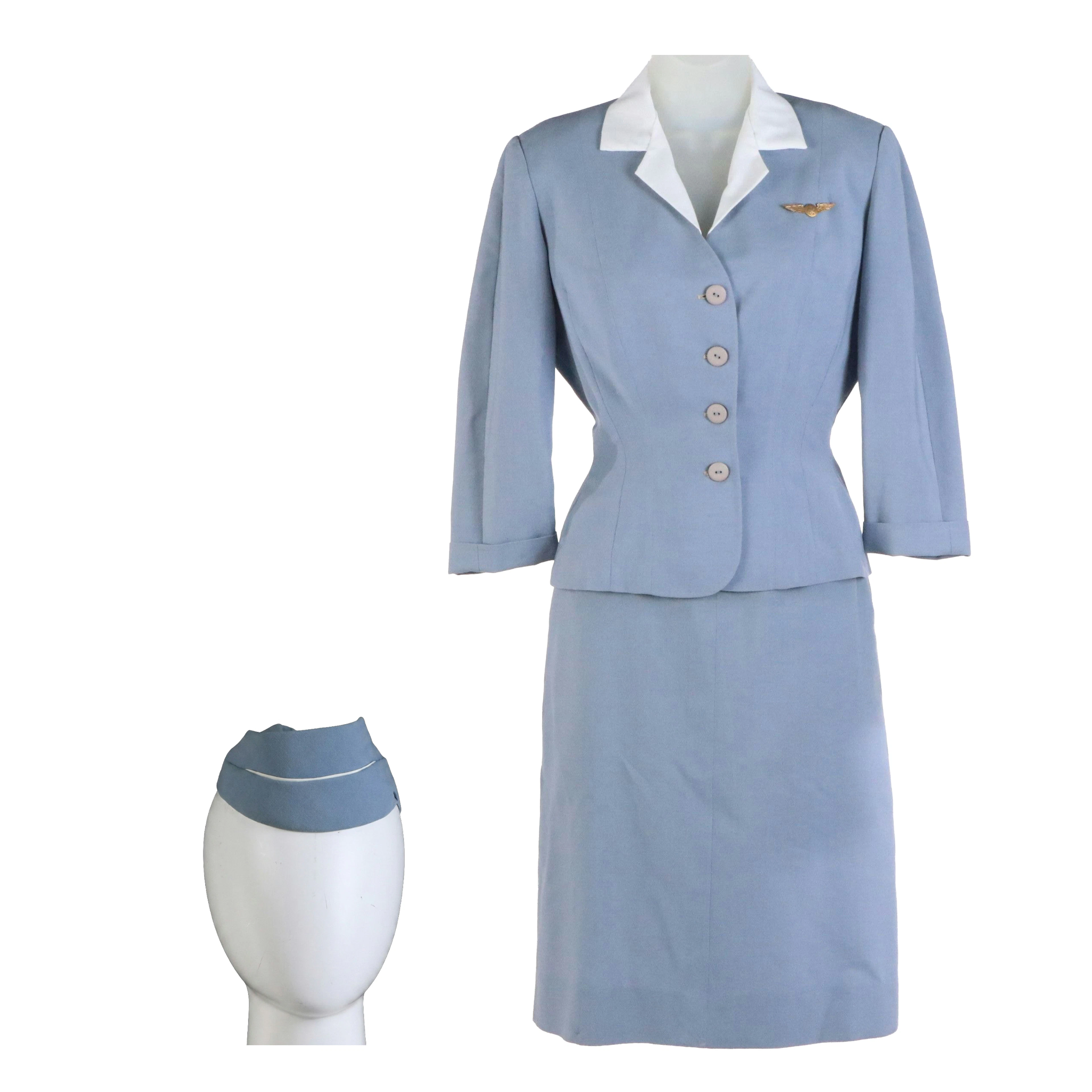American Airlines Flight Attendant Summer Uniform, Early 1960's