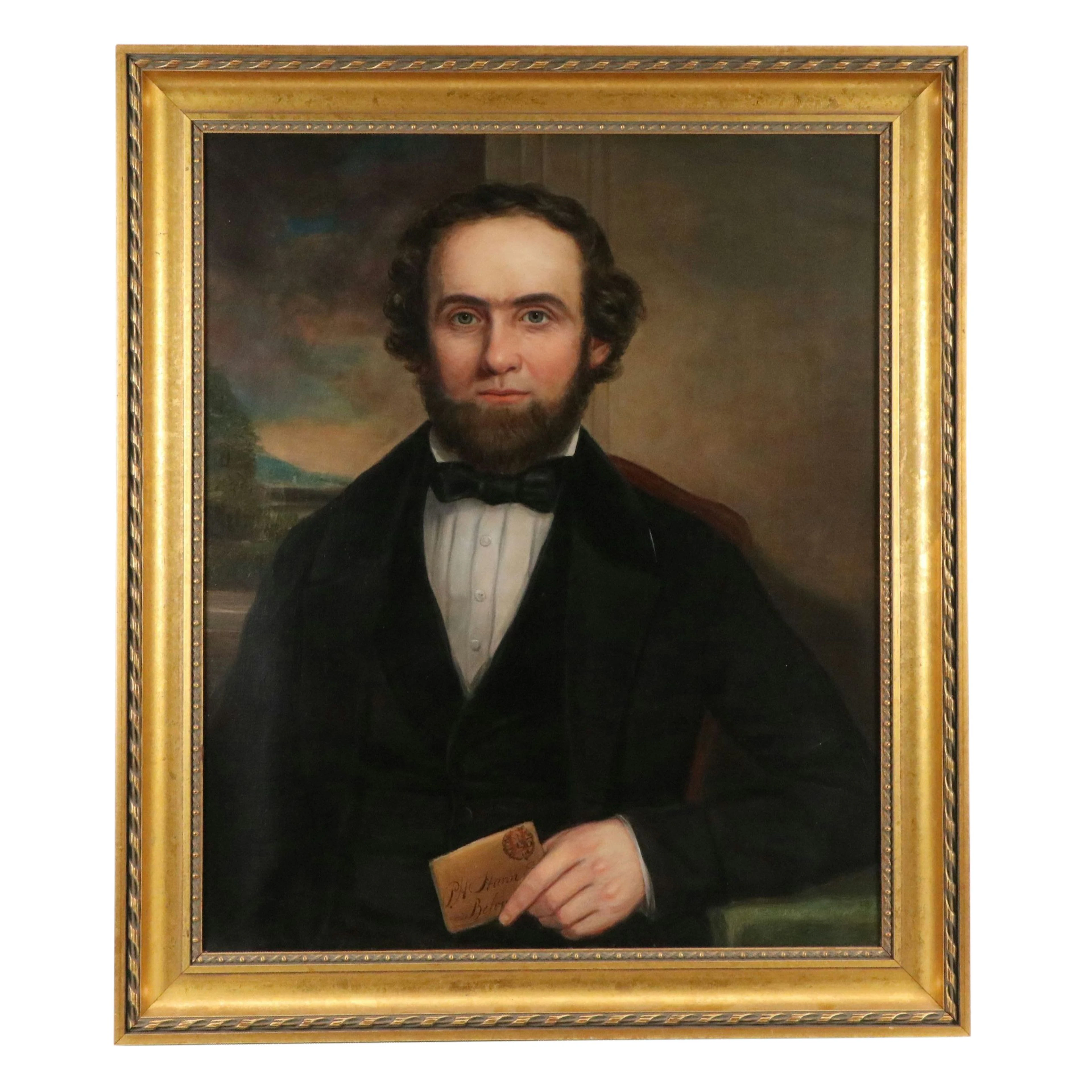 European School Oil Portrait of Man, Mid-19th Century