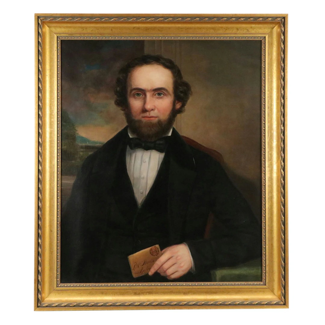 European School Oil Portrait of Man, Mid-19th Century