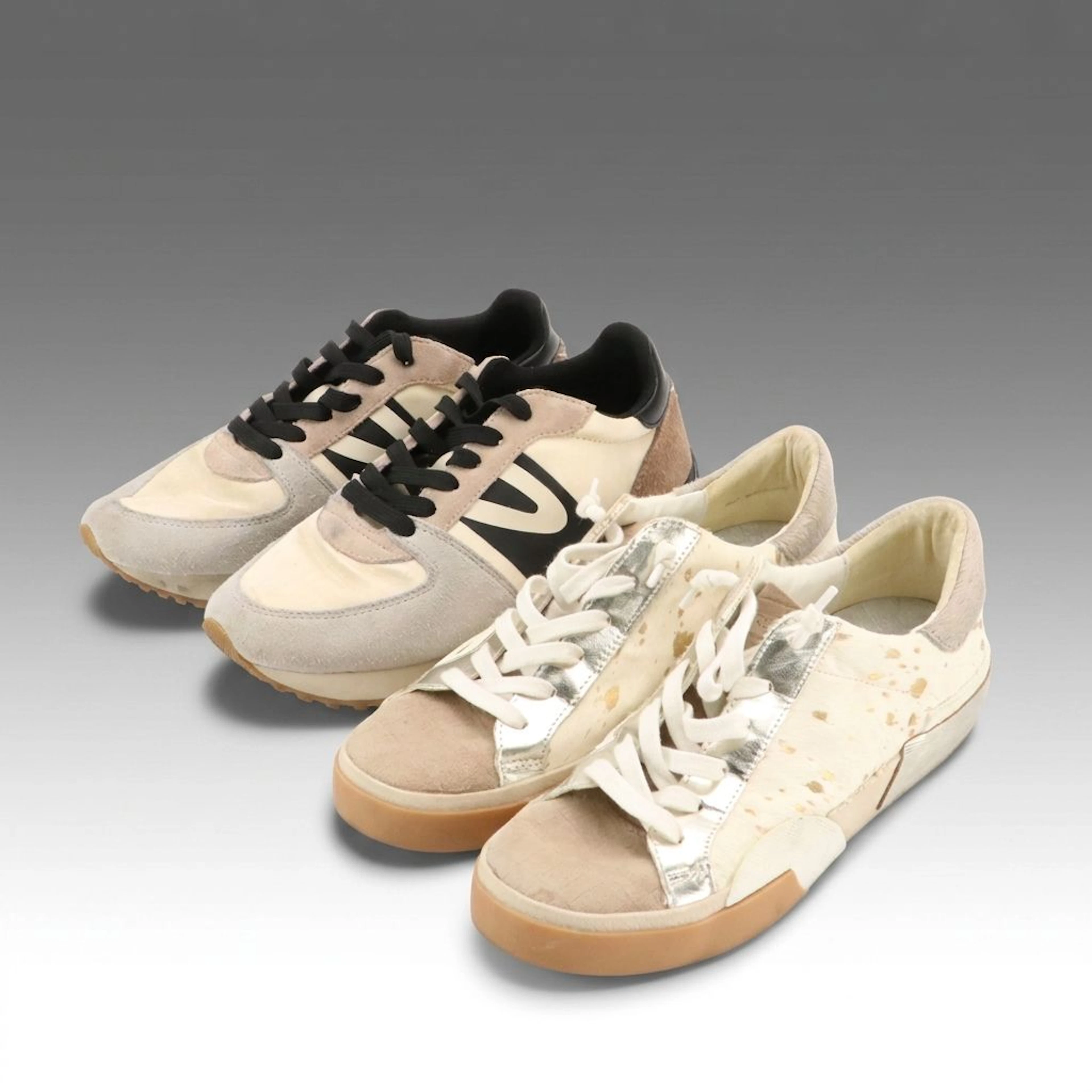 Dolce Vita Zina Spotted Calf Hair and Tretorn Loyola 2 Leather Sneakers