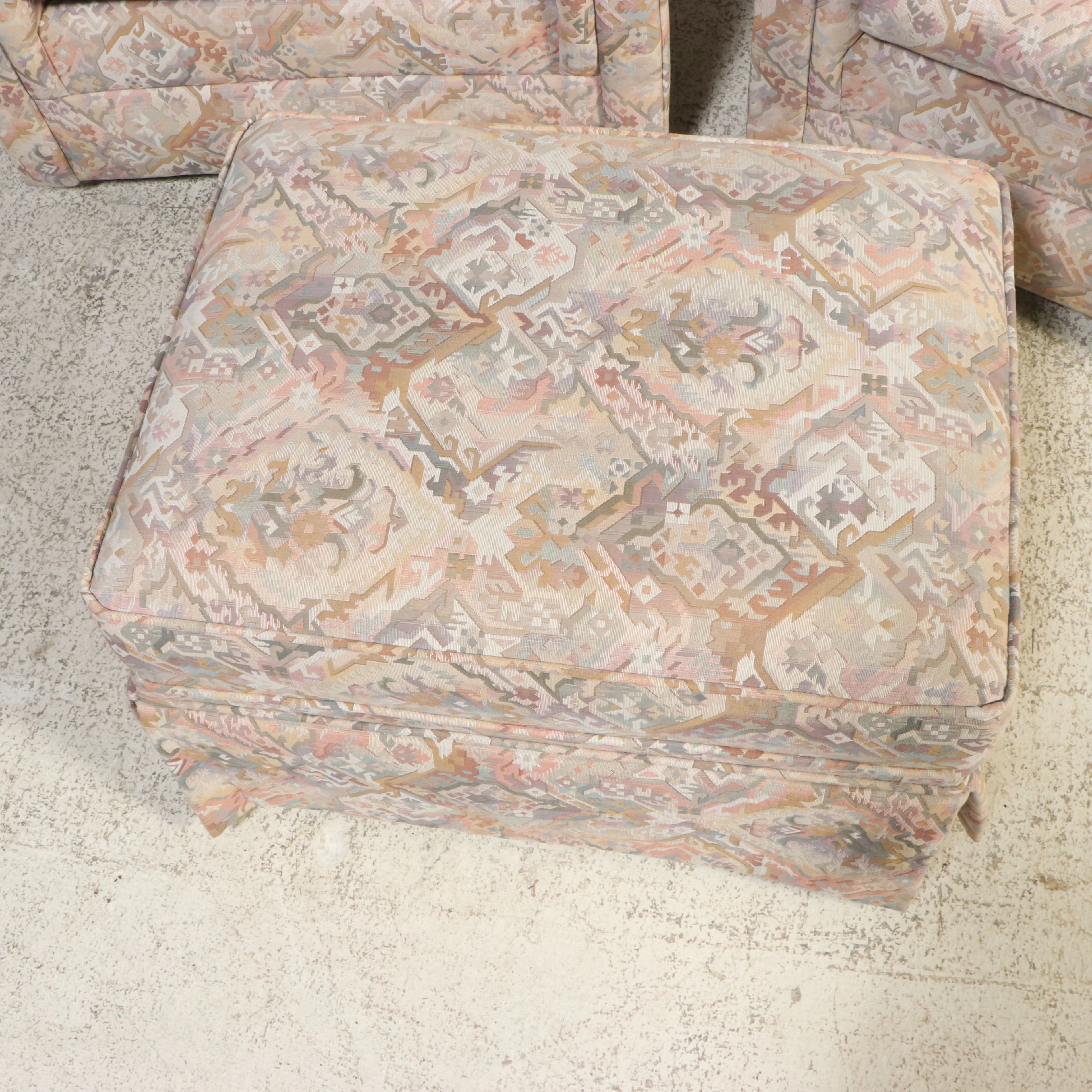 Expressions Custom Furniture Traditional Tapestry Armchairs and Ottoman