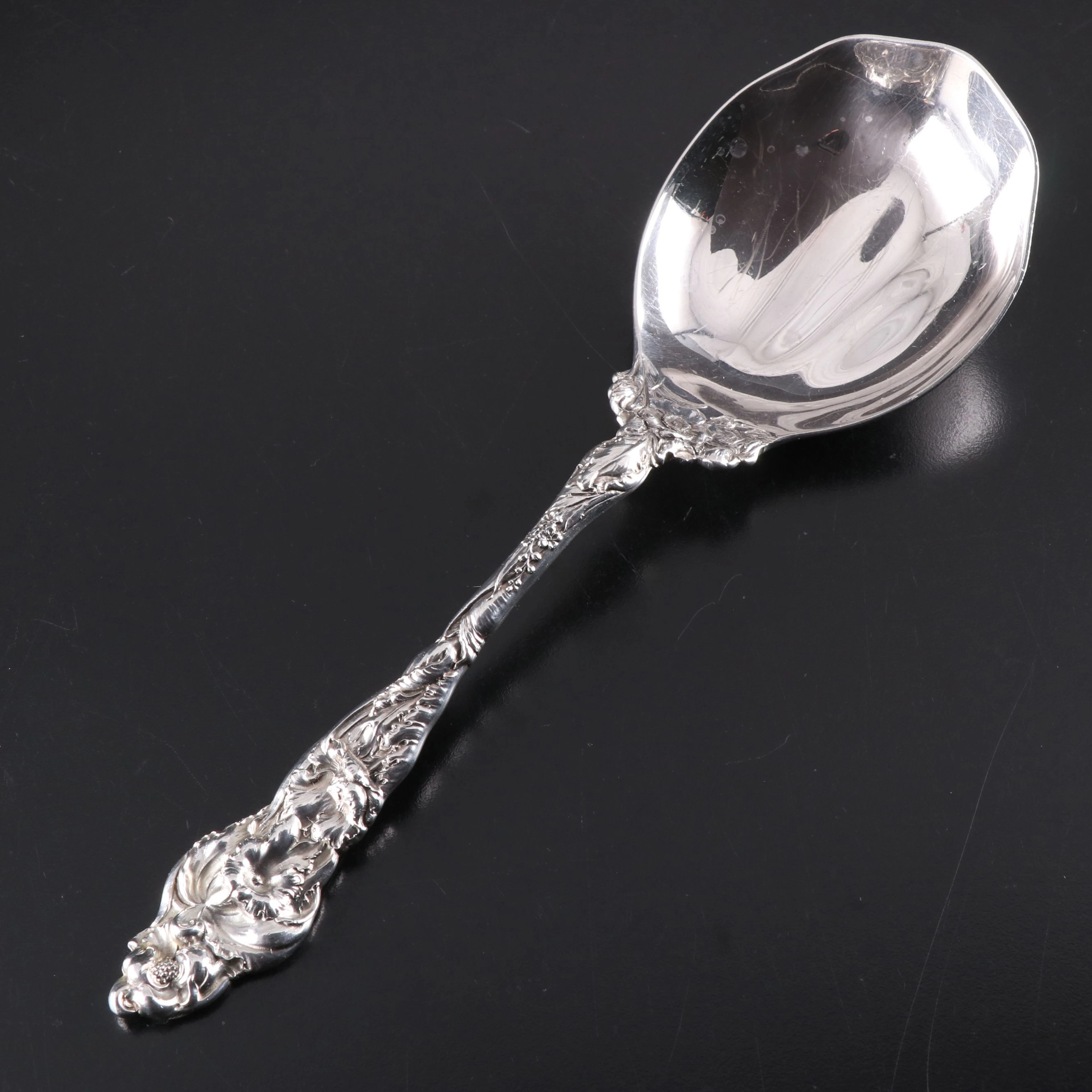 Reed & Barton "Les Six Fleurs" Sterling Silver Oversized Serving Spoon
