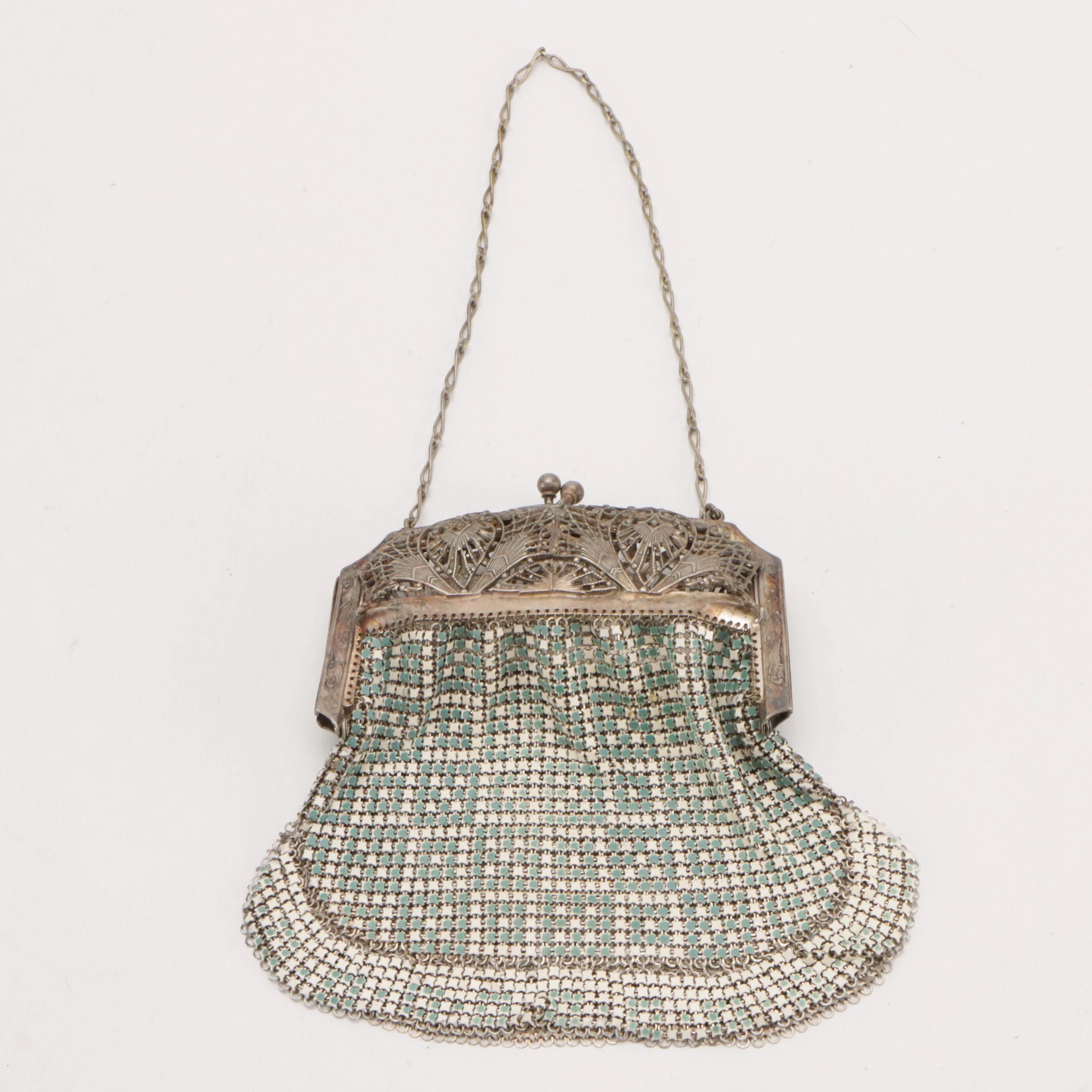 Whiting & Davis x Elsa Schiaparelli "El-Sah" Enamel Armor Mesh Purse, 1930s