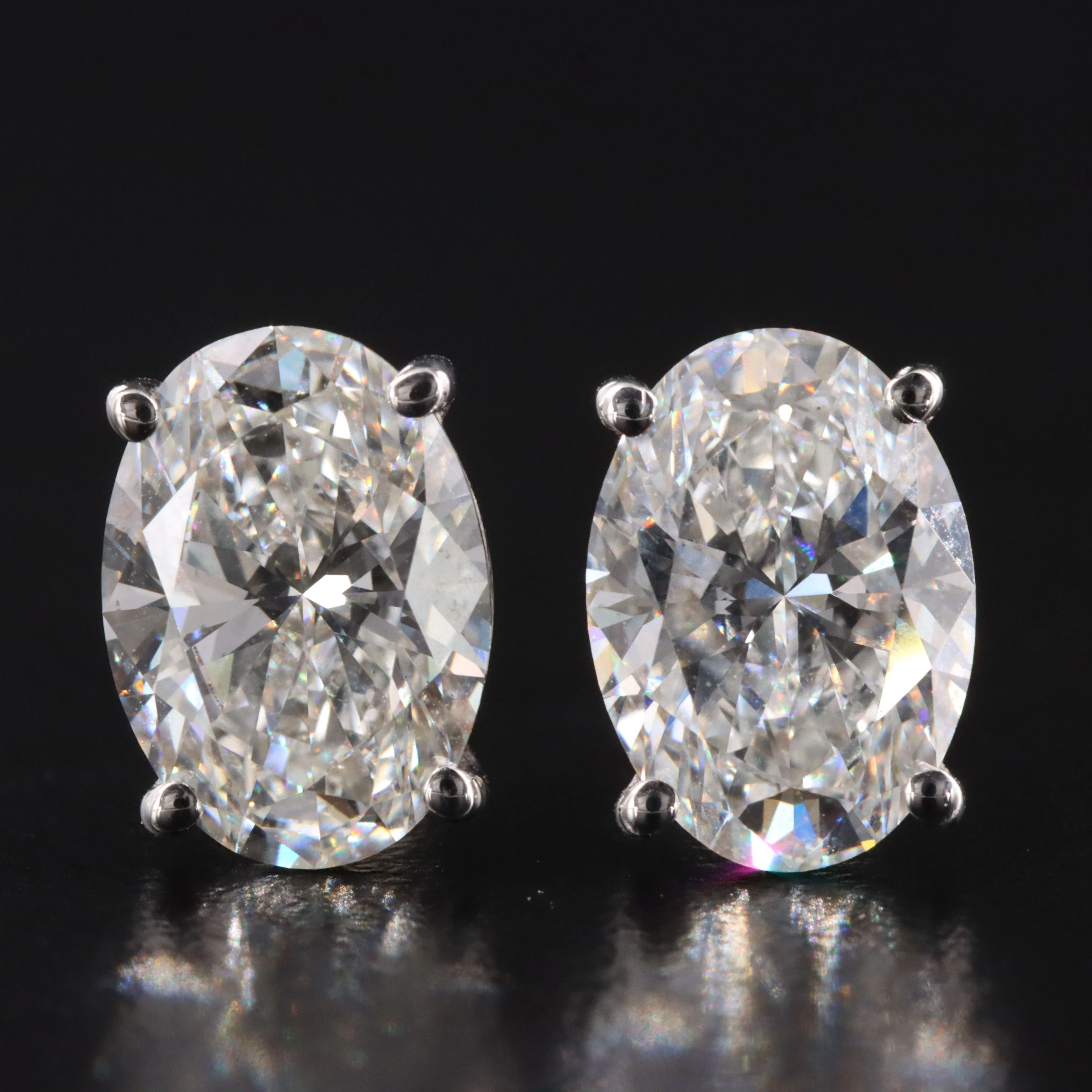 14K 3.02 CTW Lab Grown Diamond Solitaire Earrings with IGI Reports