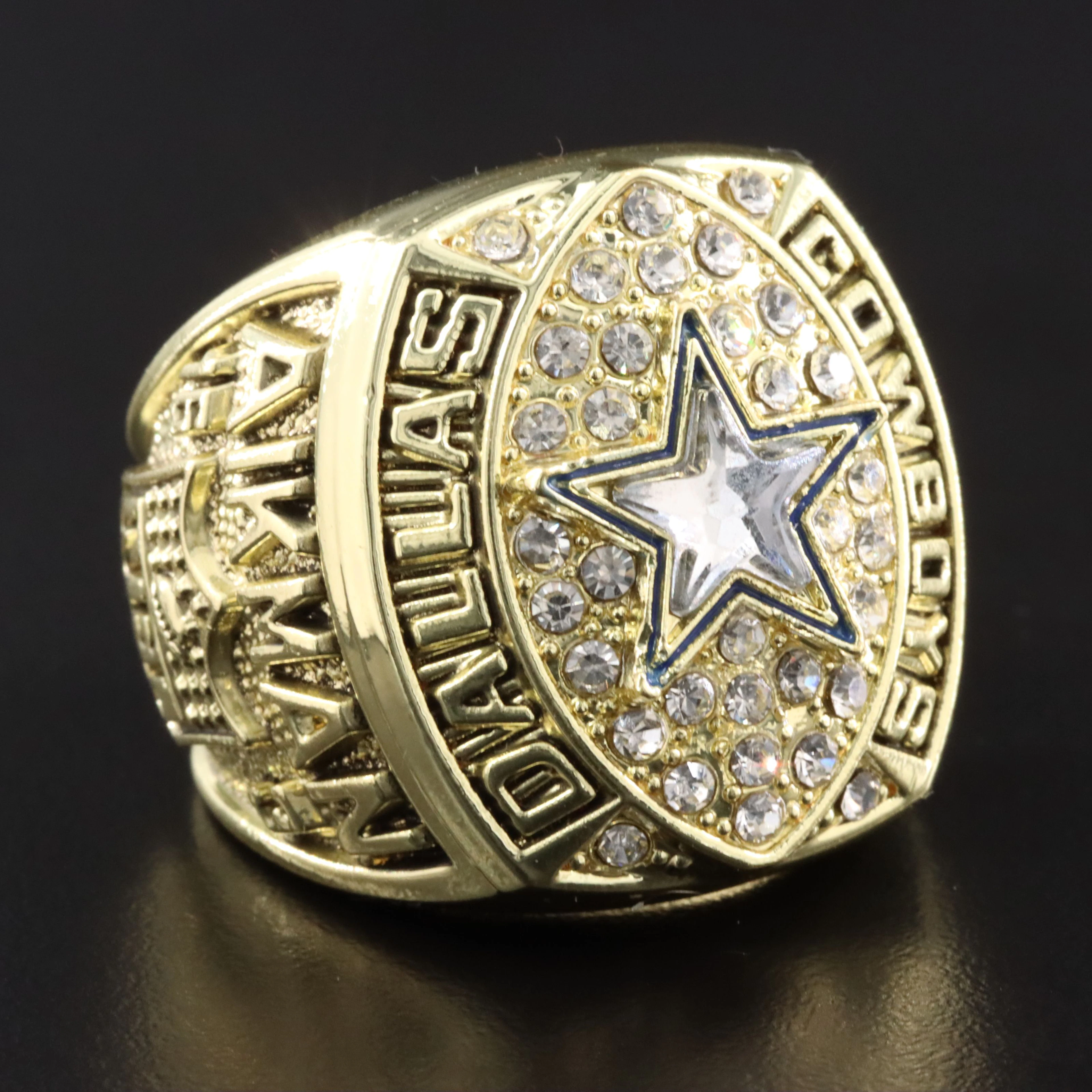 Replica 1992 Dallas Cowboys Aikman Superbowl Champions Rhinestone Ring