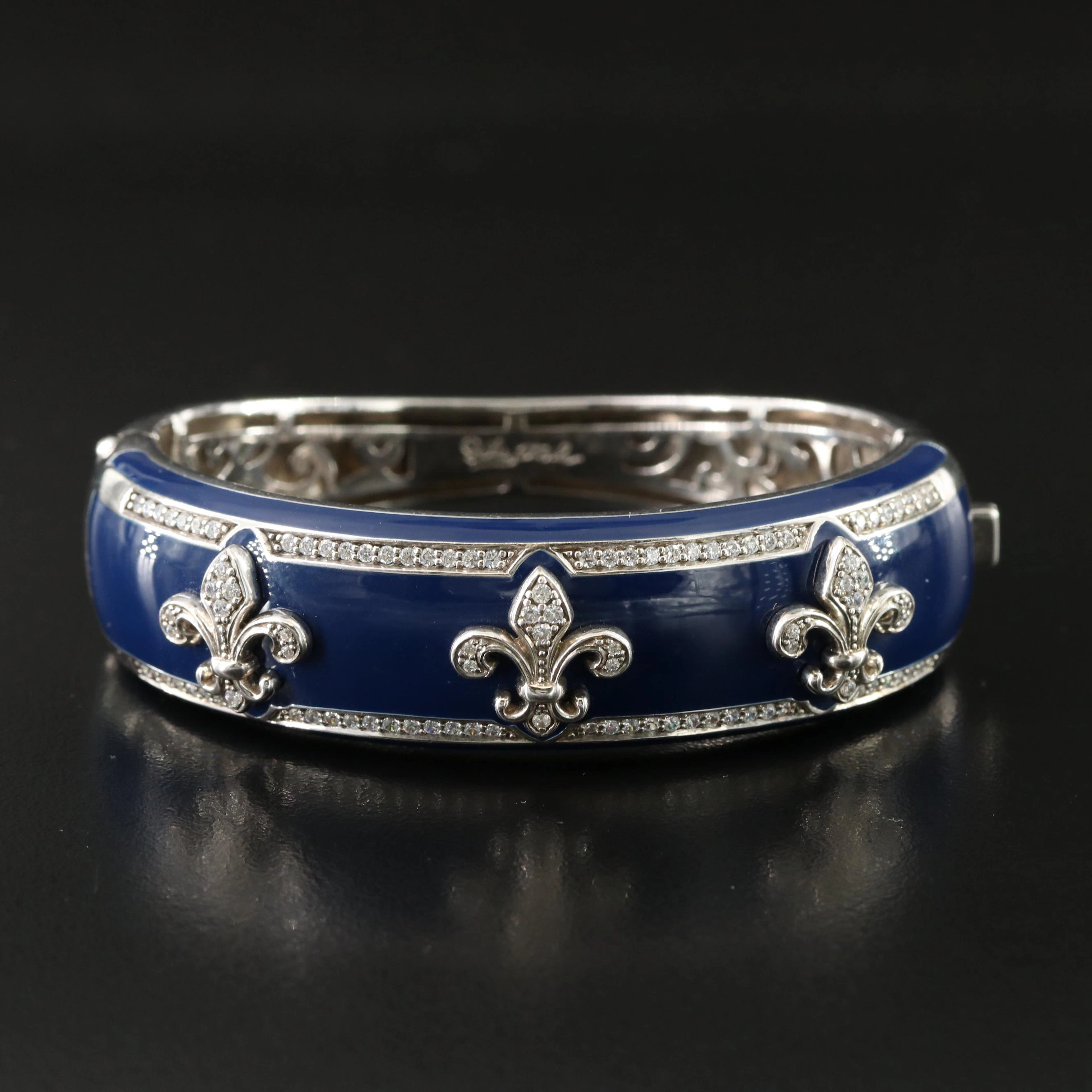Belle Étoile "Versailles" Sterling CZ and Enamel Bracelet