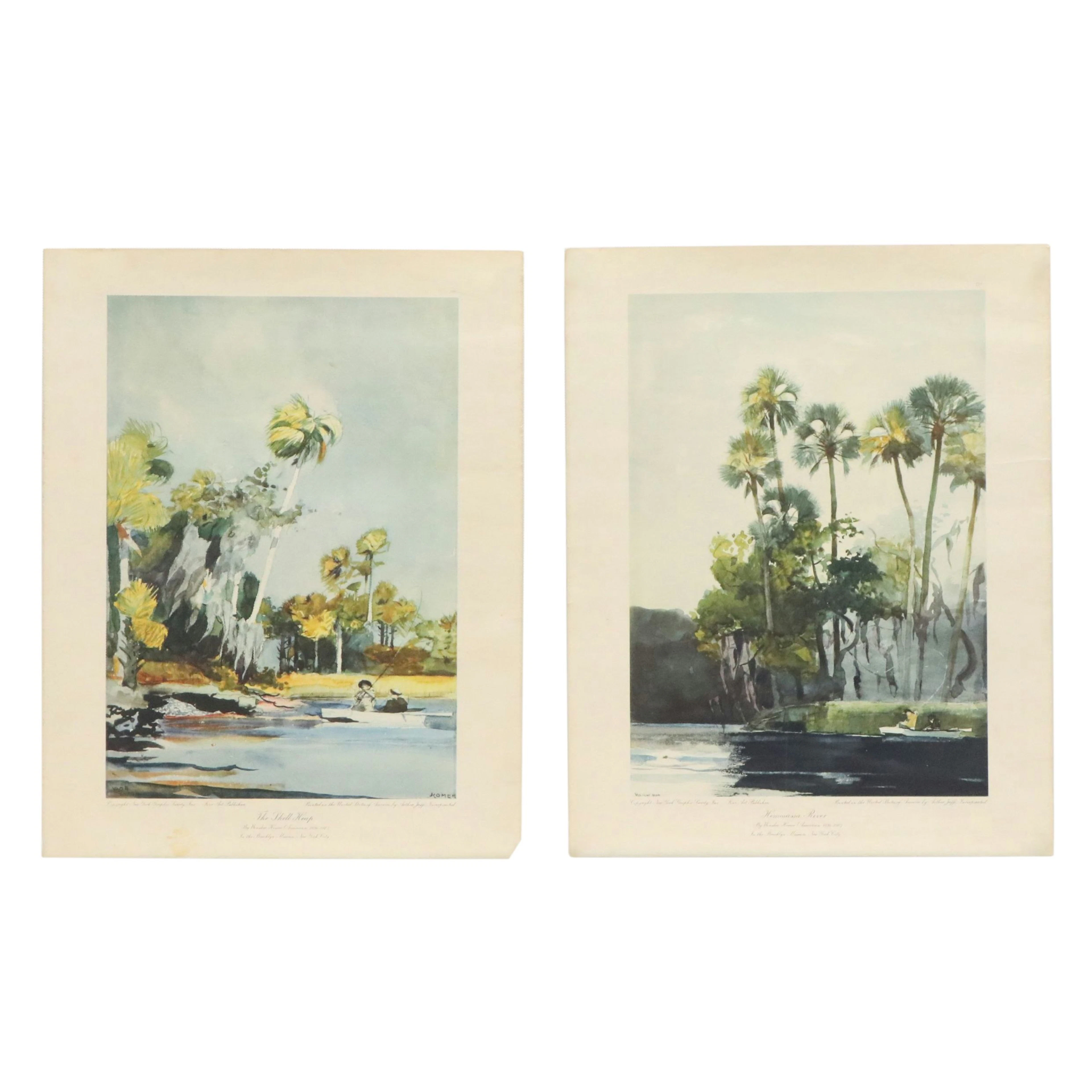 Winslow Homer Collotypes "The Shell Heap" and "Homosassa River," Early 20th C.