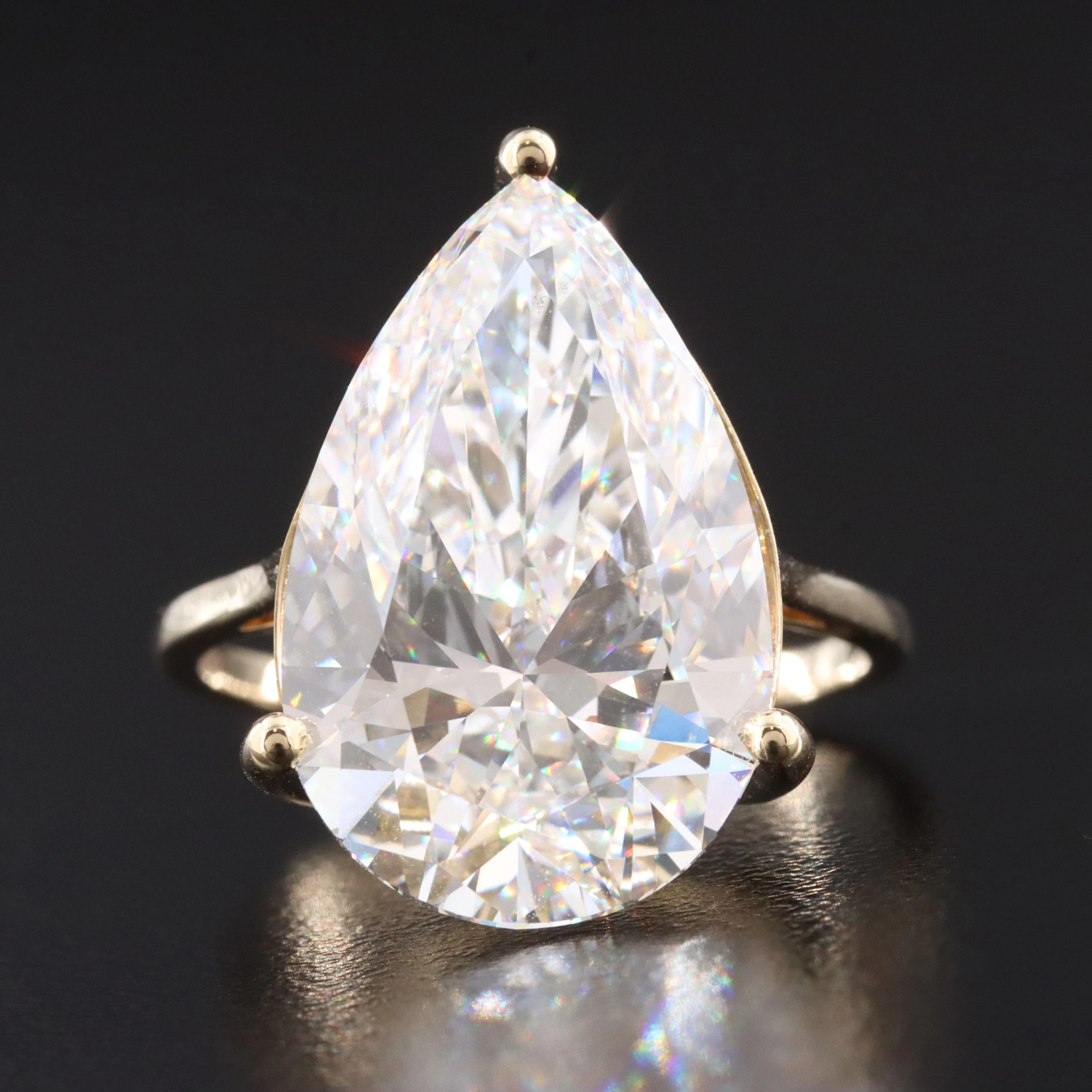 14K 10.03 CT Lab Grown Diamond Solitaire Ring with IGI Report