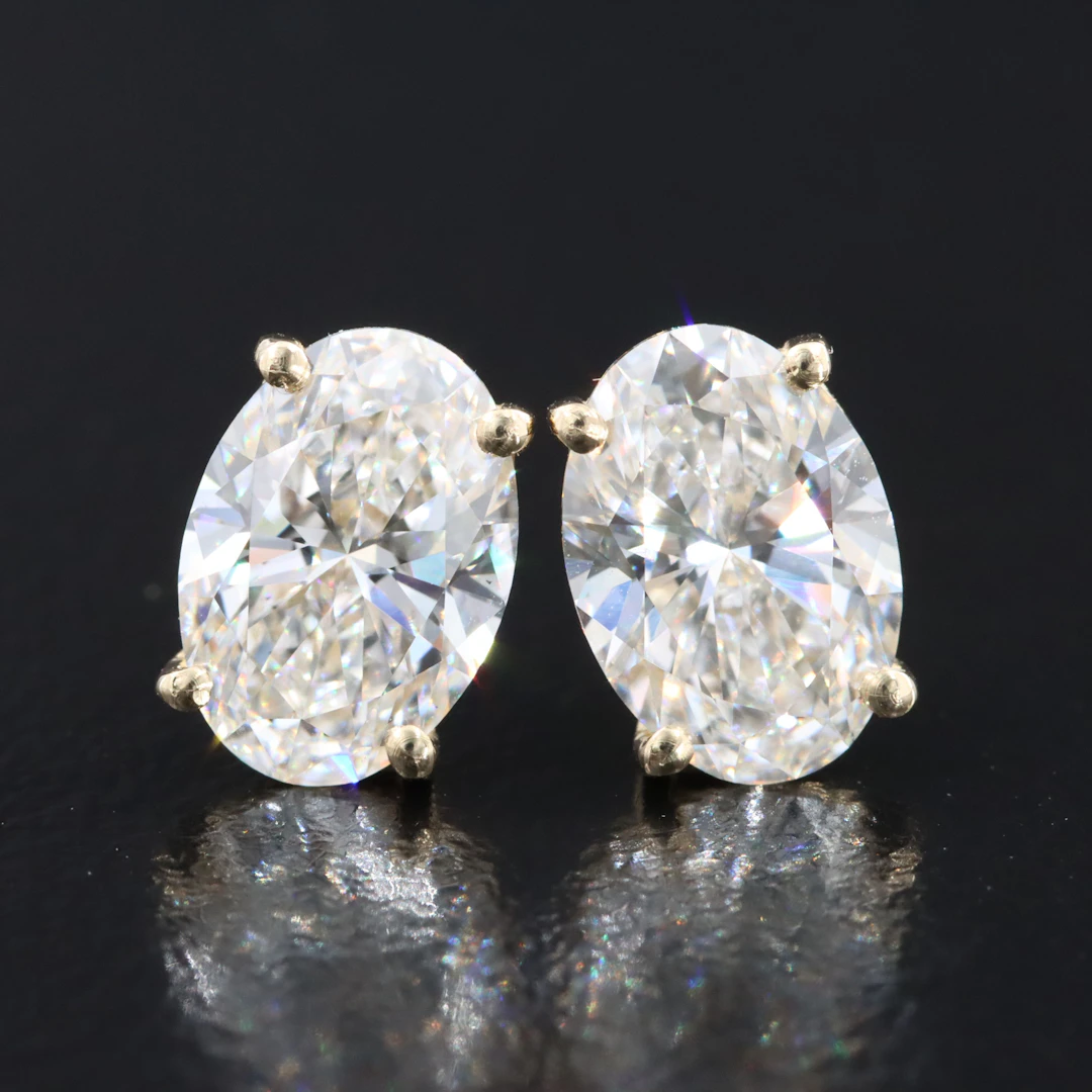 14K 3.02 CTW Lab Grown Diamond Stud Earrings with IGI Reports