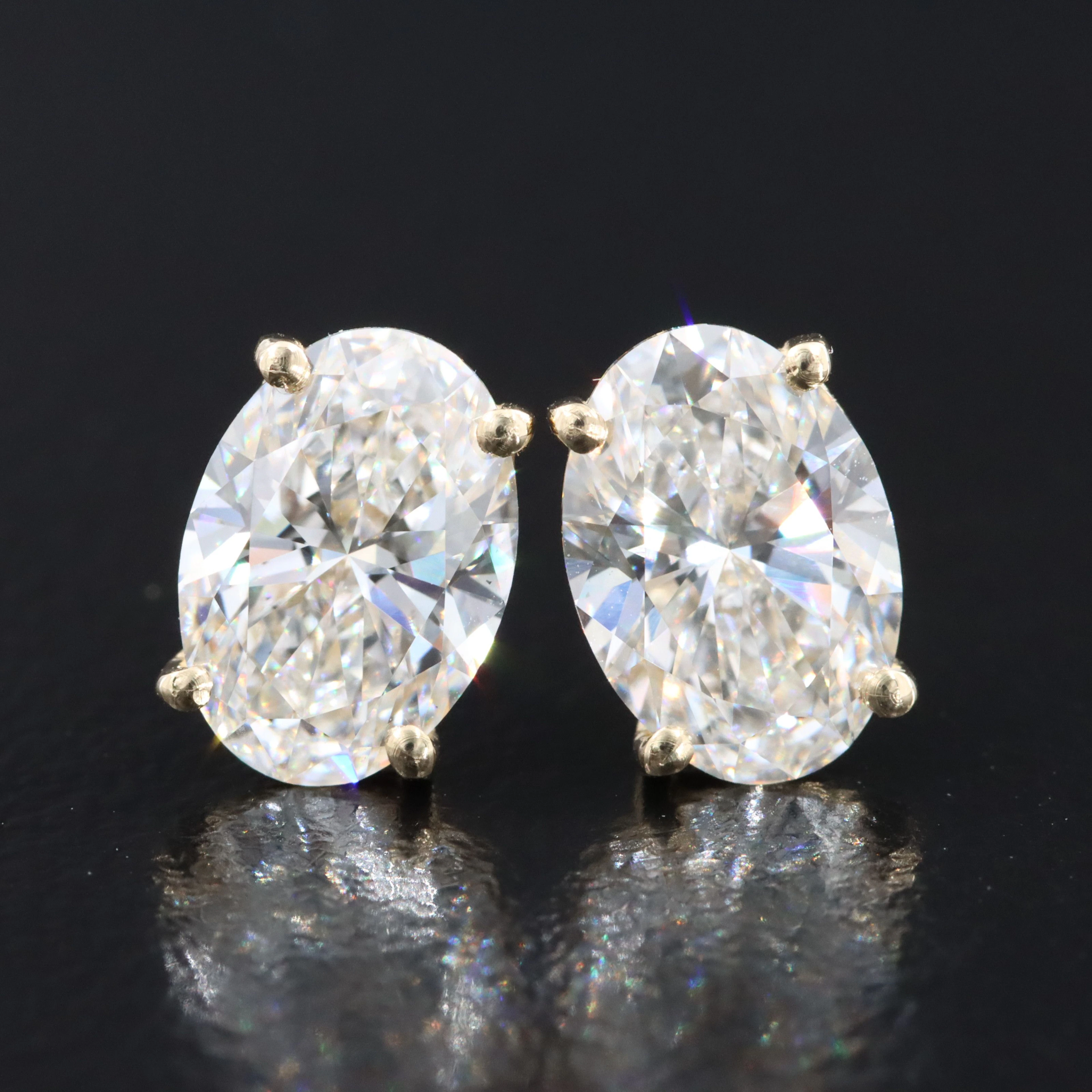 14K 3.02 CTW Lab Grown Diamond Stud Earrings with IGI Reports