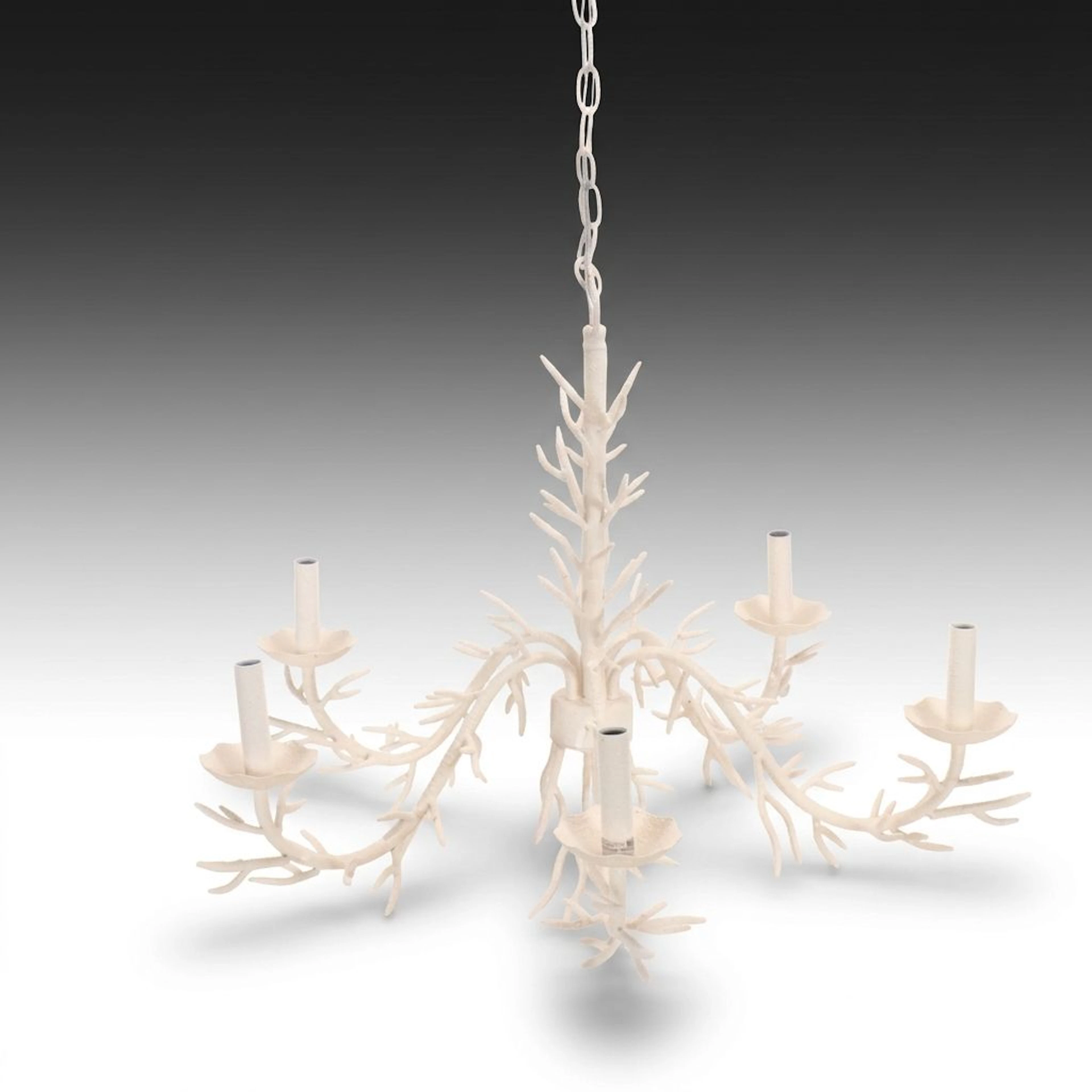 Contemporary Faux Coral Five Arm Chandelier