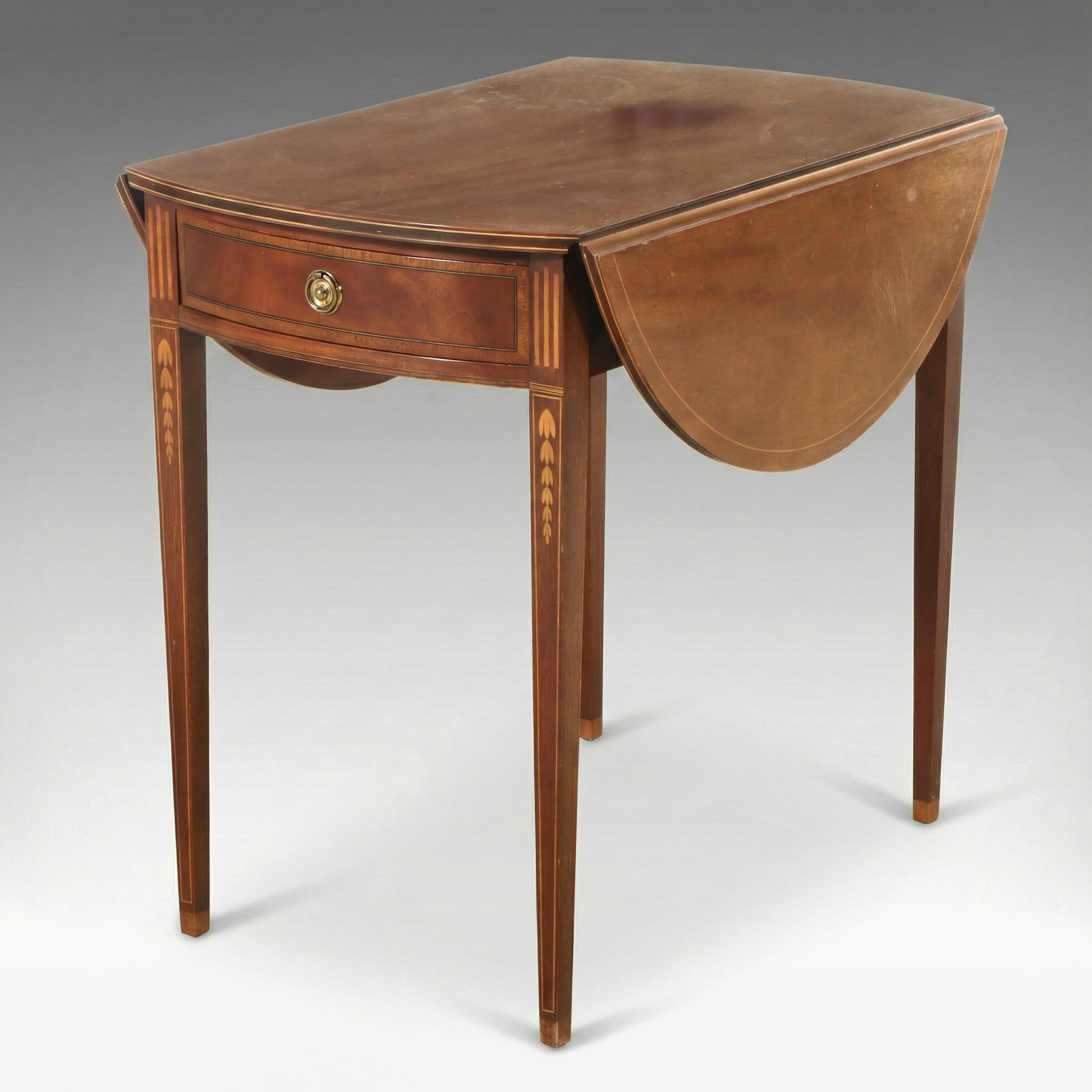 Baker Furniture Federal Style Inlaid Mahogany Pembroke Table