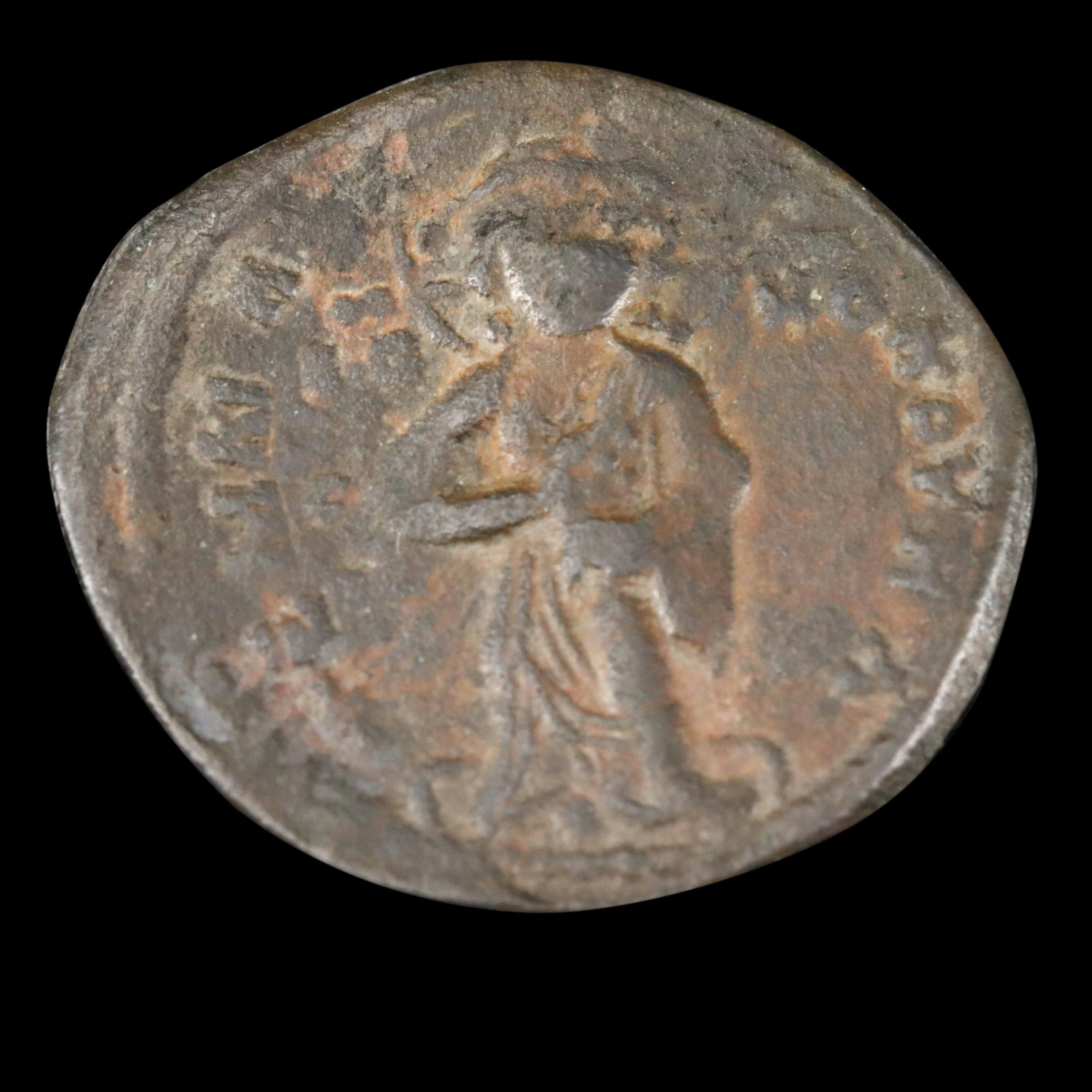 Ancient Byzantine Follis Coin of Constantine X and Eudocia, Christ Figure, 1060