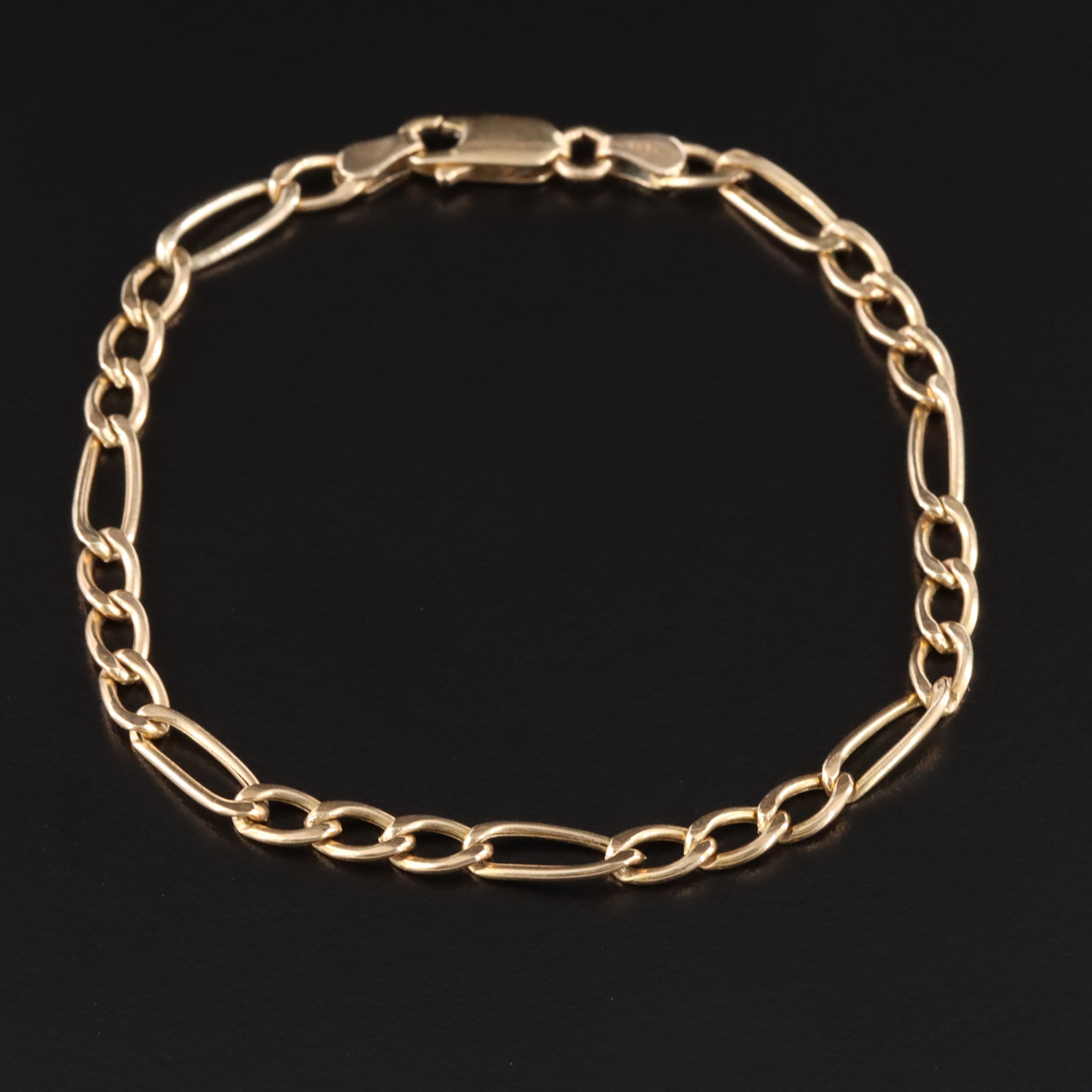 14K Figaro Chain Bracelet