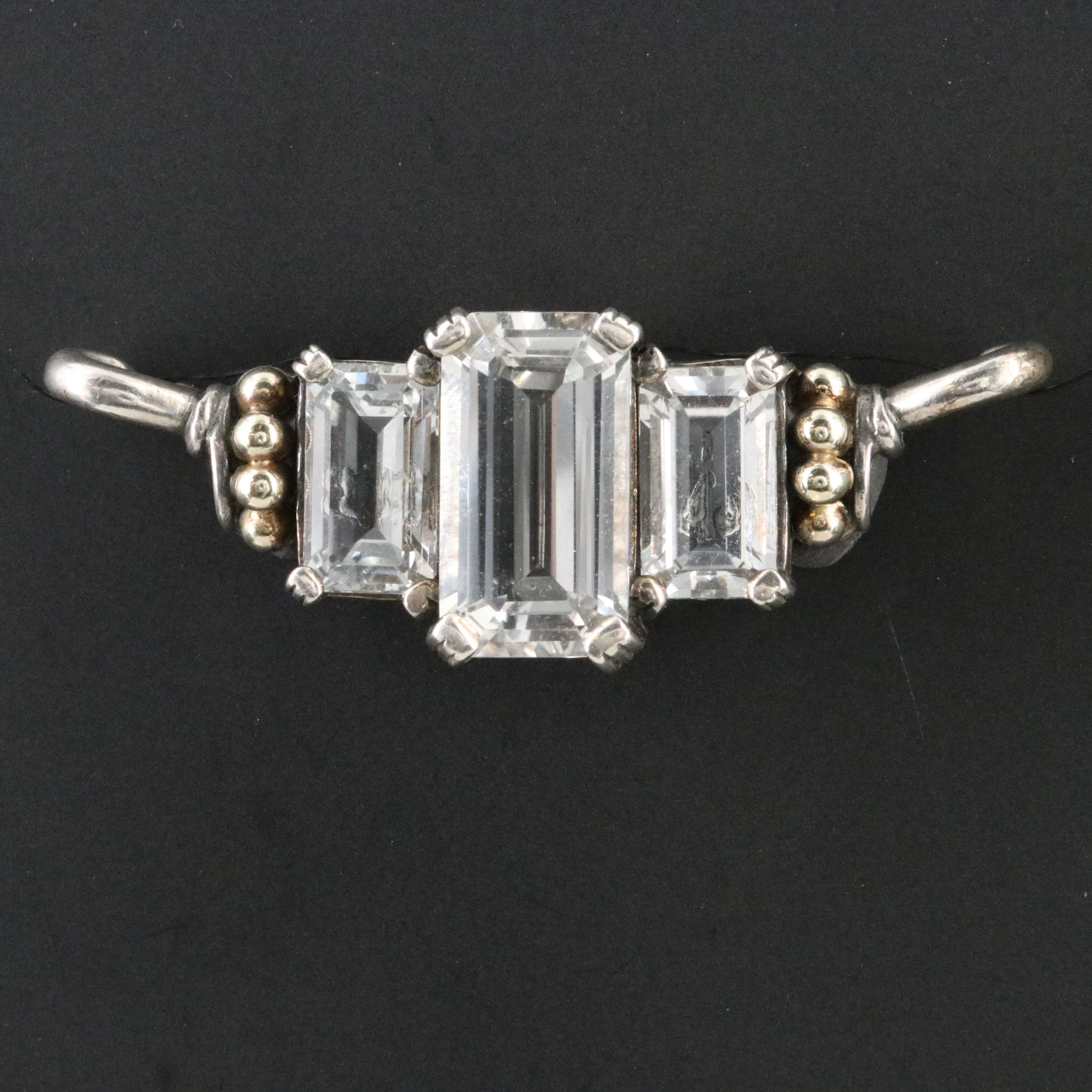 Caviar Glacier Sterling White Topaz Pendant Plaque with 18K Accents