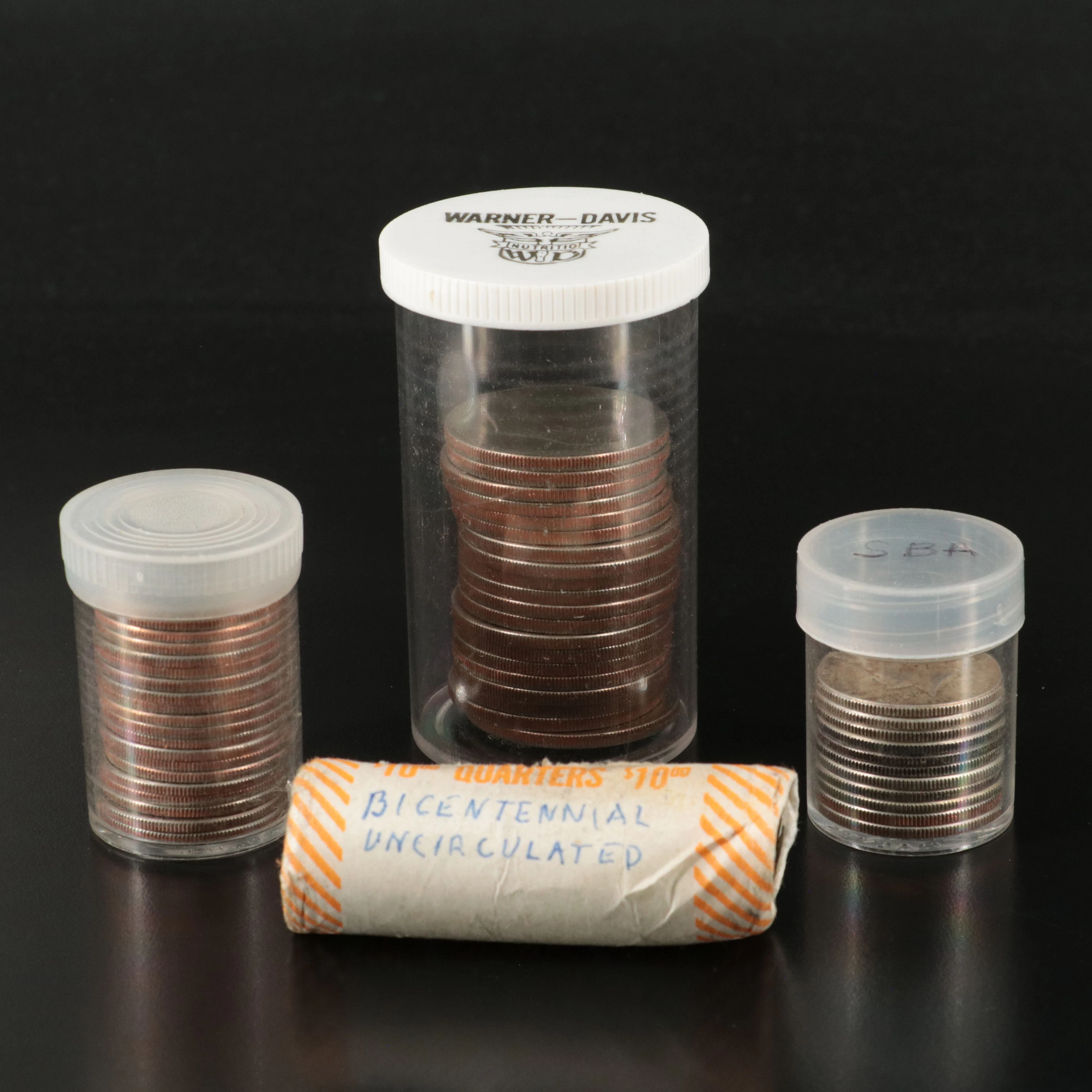 Silver Kennedy Half Dollars, and Rolls of Bicentennial Coins