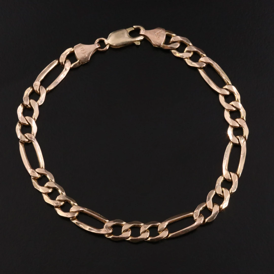 10K Figaro Chain Bracelet